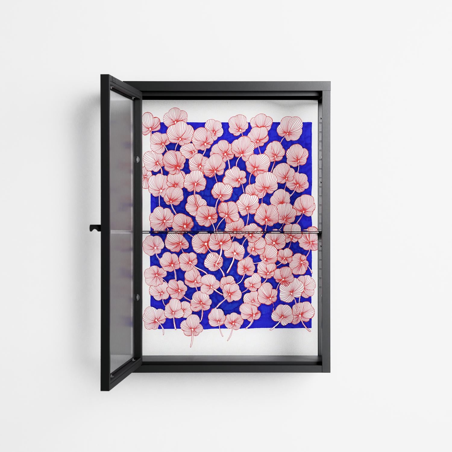 Redblooms - Wall Cabinet - Katie O’Shea - Antracite - Reeded glass