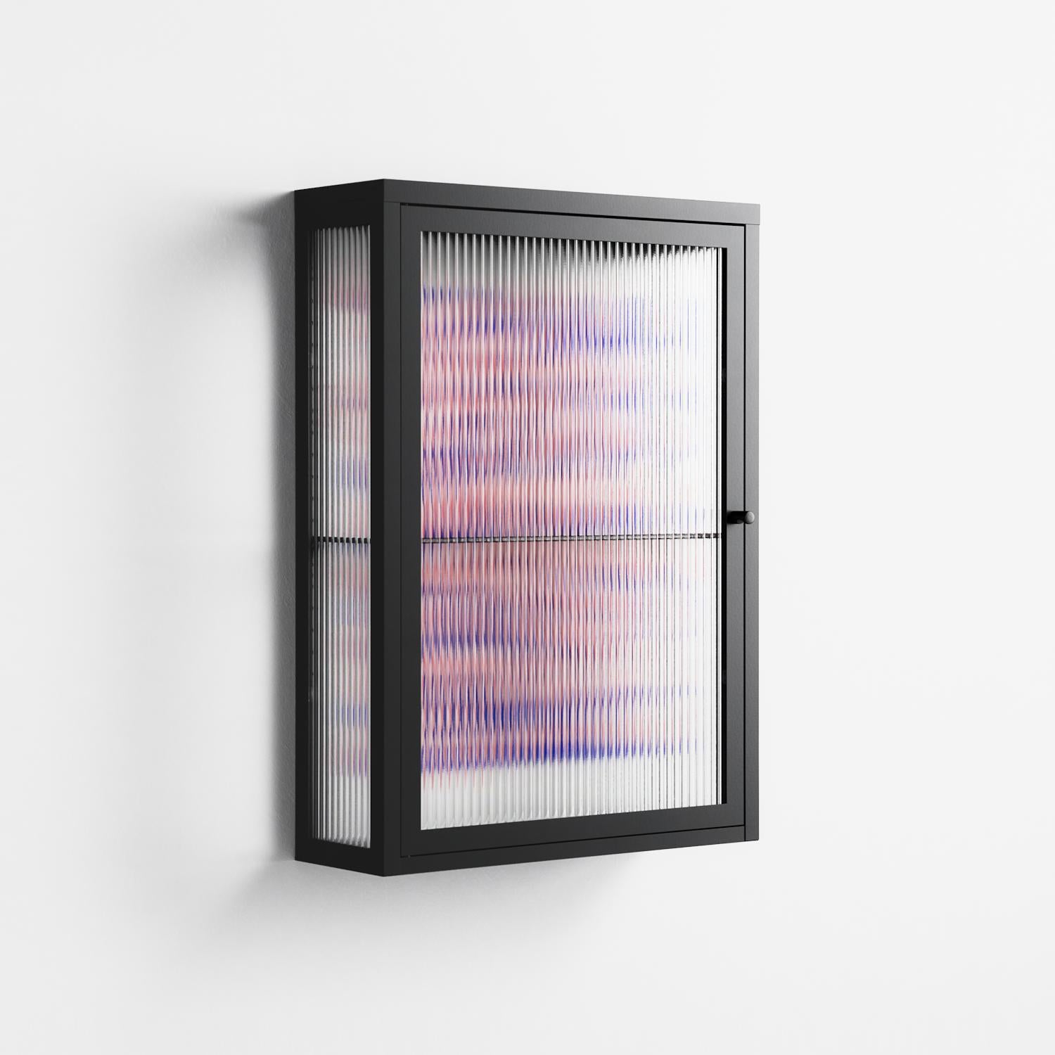 Redblooms - Wall Cabinet - Katie O’Shea - Antracite - Reeded glass