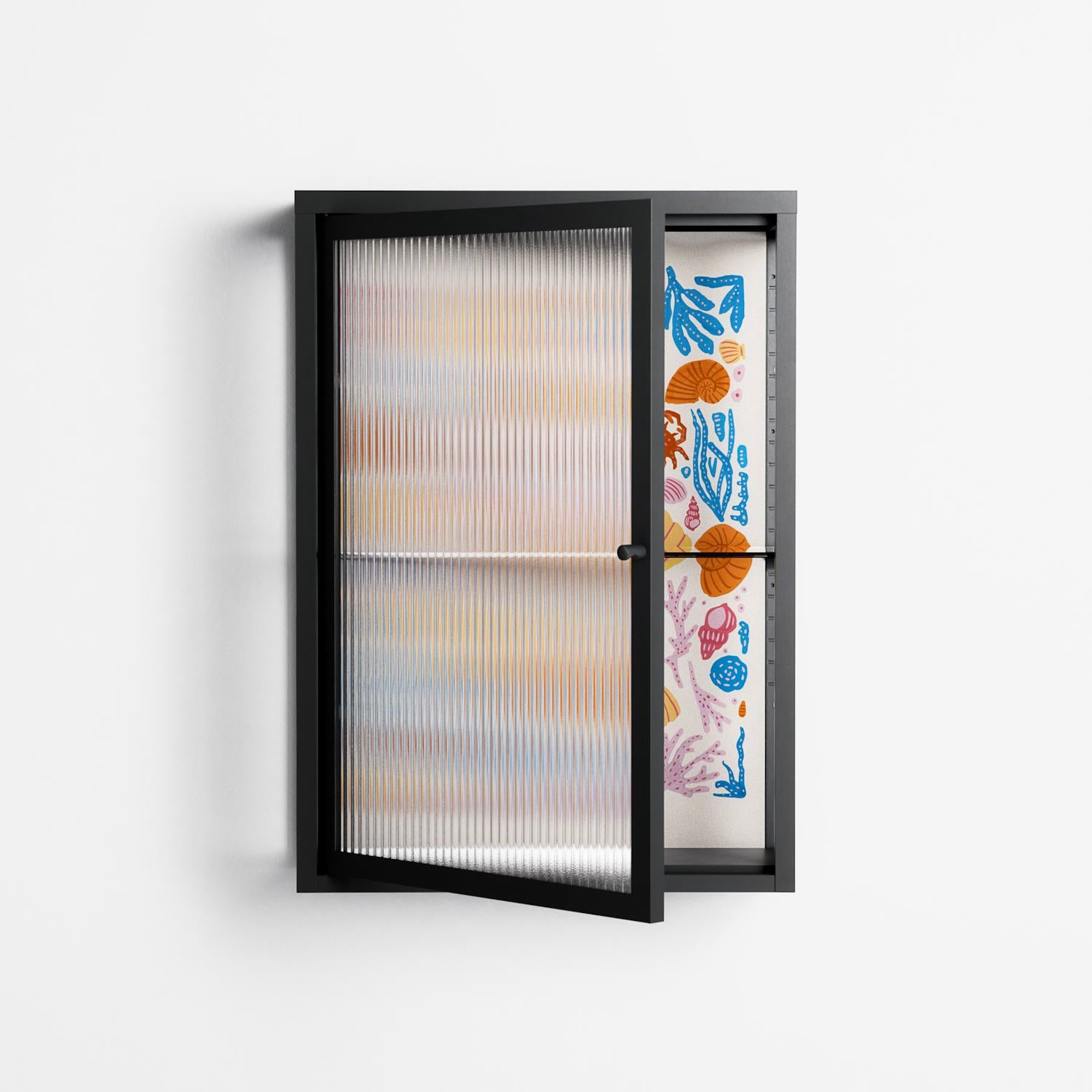 Sea Critters - Wall Cabinet - Katie O’Shea - Antracite - Reeded glass