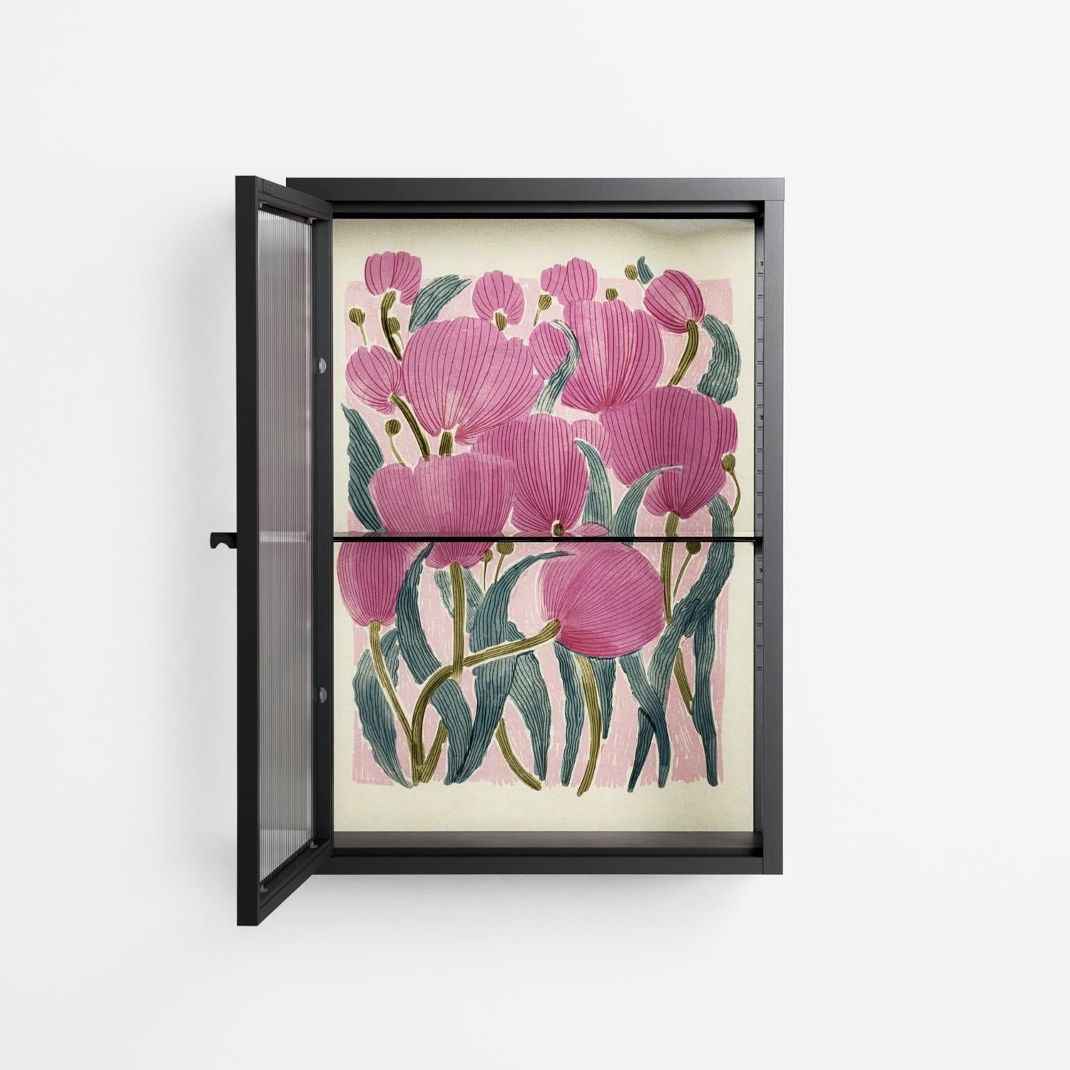 Tulips - Wall Cabinet - Katie O’Shea - Antracite - Reeded glass