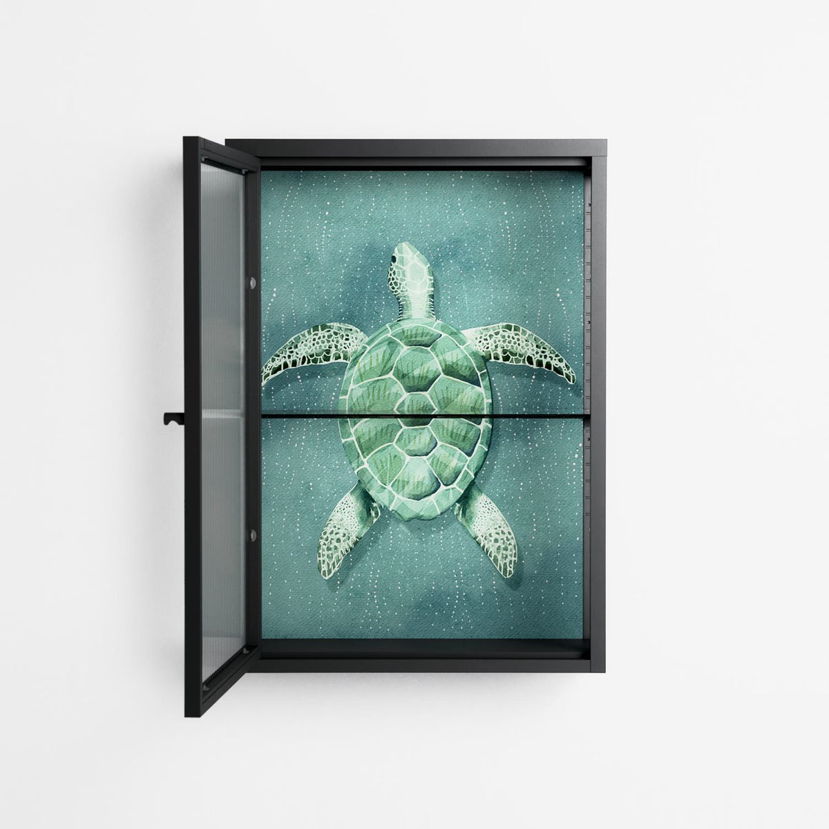 Turtle Without Kelp - Wall Cabinet - Katie O’Shea - Antracite - Reeded glass