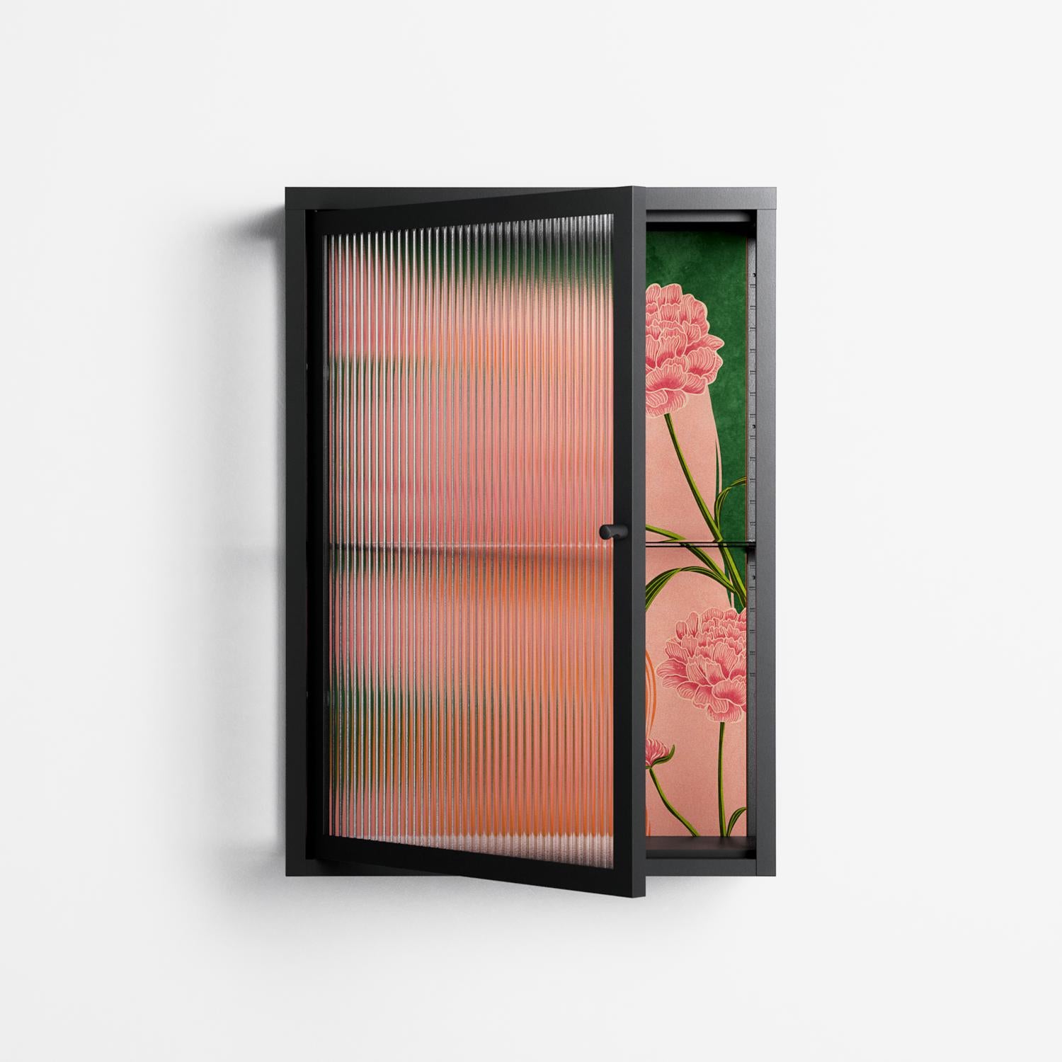Inside Flowers - Wall Cabinet - Raissa Oltmanns - Antracite - Reeded glass