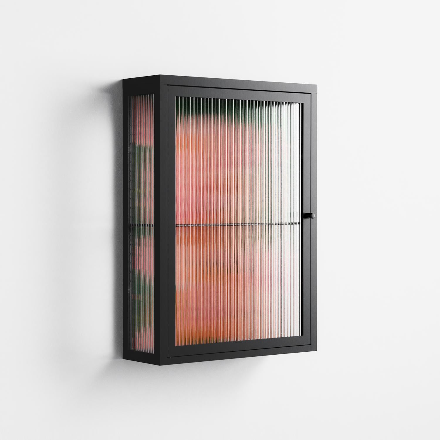 Inside Flowers - Wall Cabinet - Raissa Oltmanns - Antracite - Reeded glass