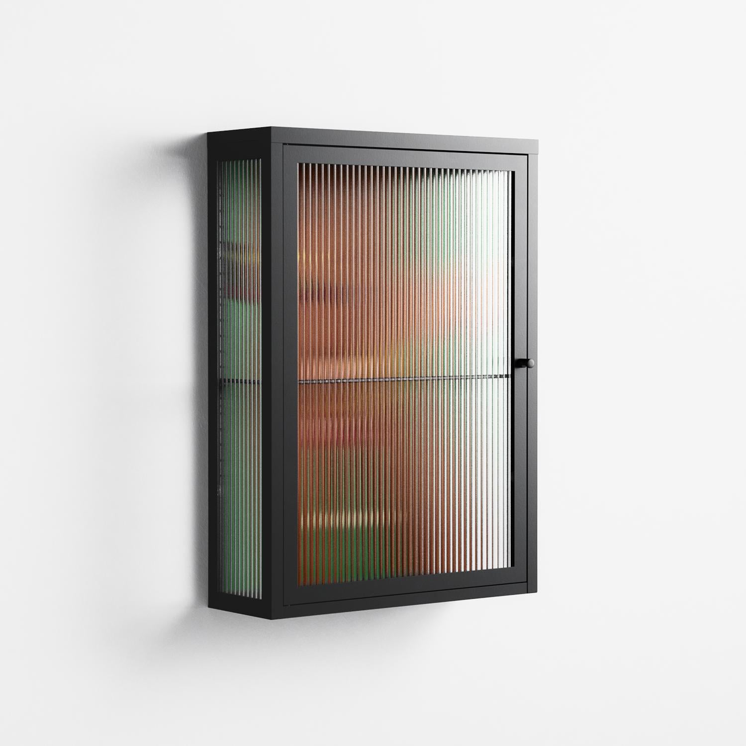 Wine and Me - Wall Cabinet - Raissa Oltmanns - Antracite - Reeded glass