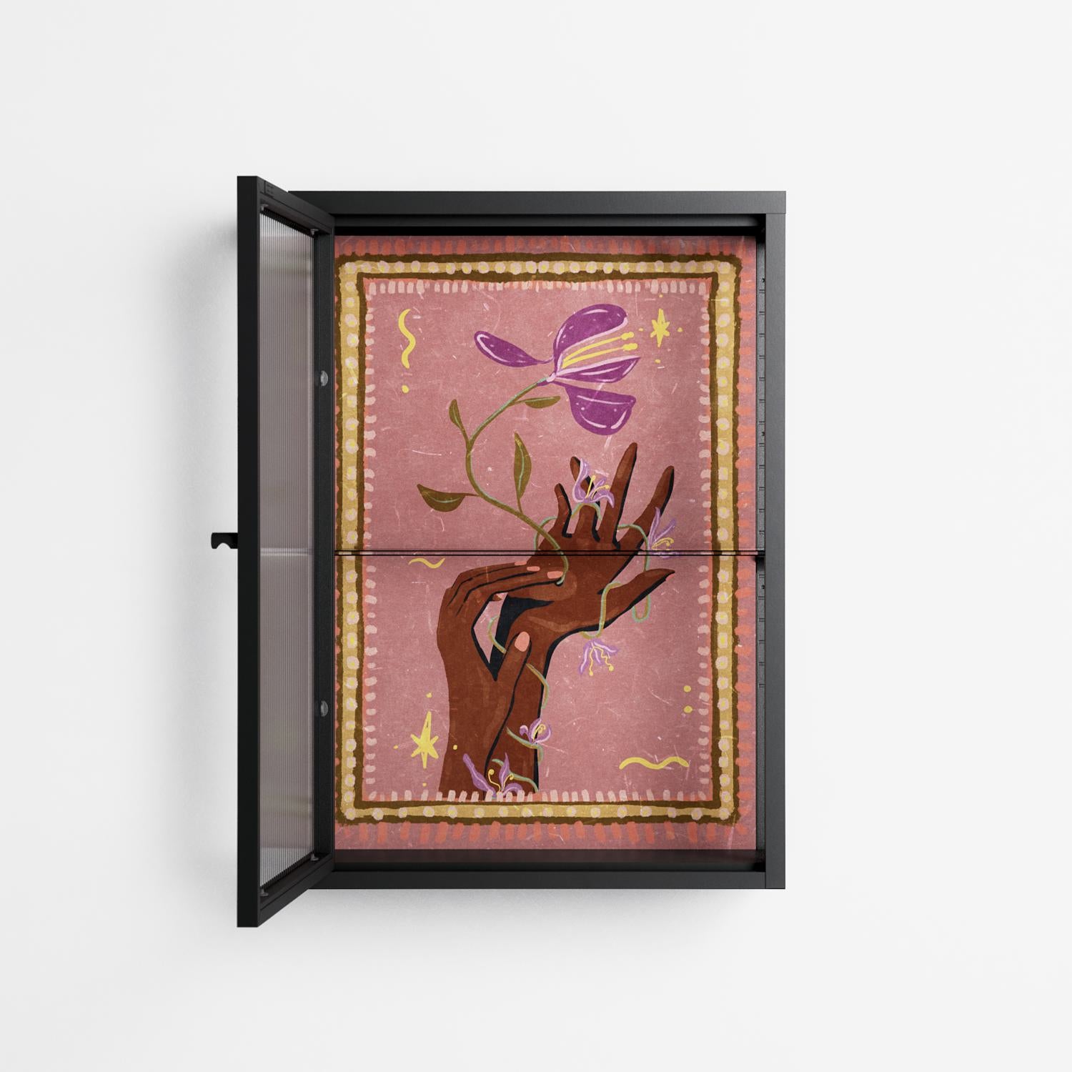 Connect With Nature - Wall Cabinet - Raissa Oltmanns - Antracite - Reeded glass