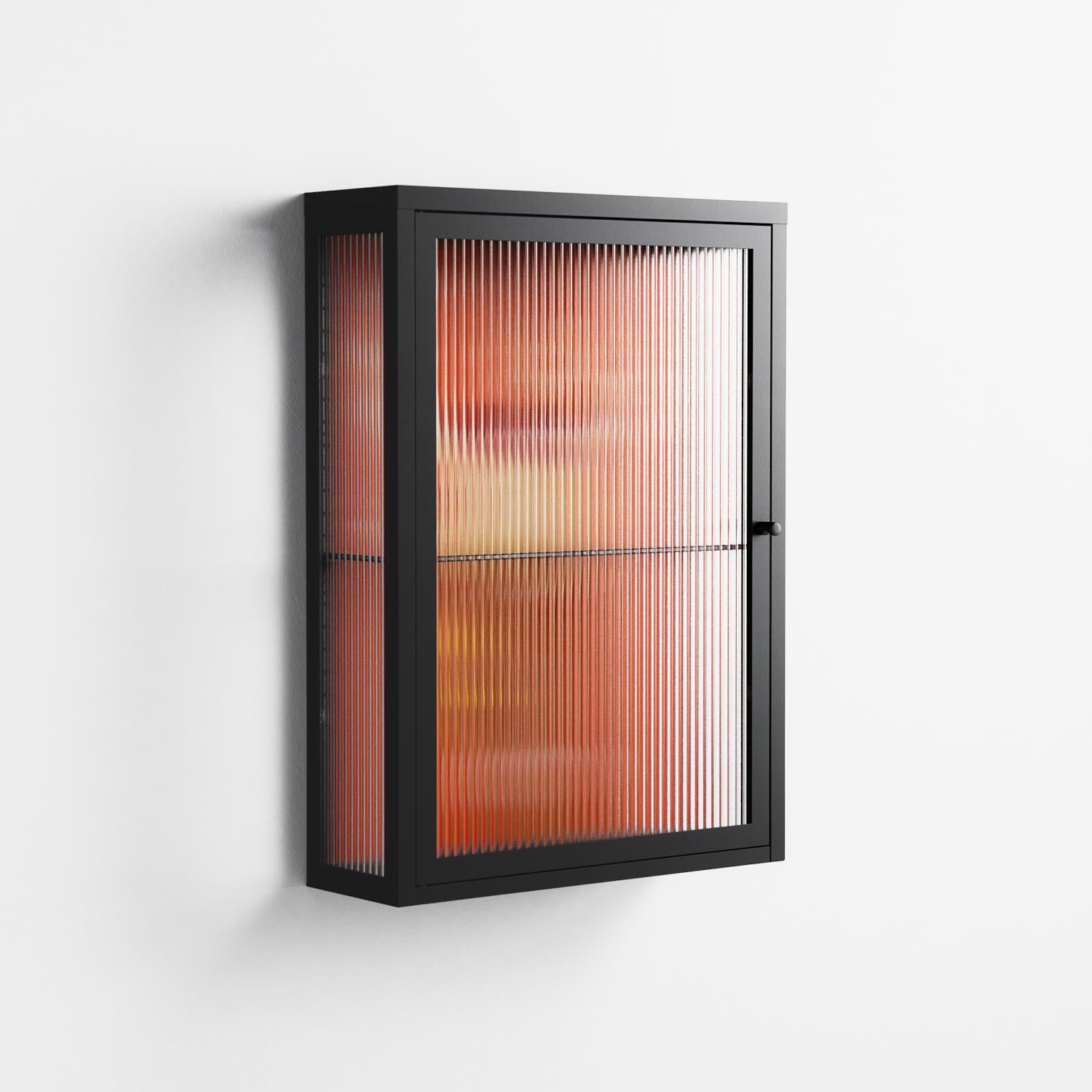 Drink And Cherries - Wall Cabinet - Raissa Oltmanns - Antracite - Reeded glass