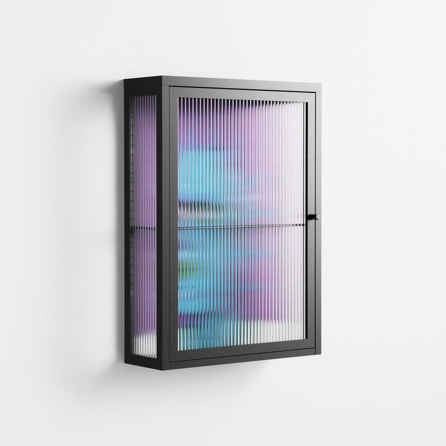 Punkrocker - Wall Cabinet - Cezar Berje - Antracite - Reeded glass