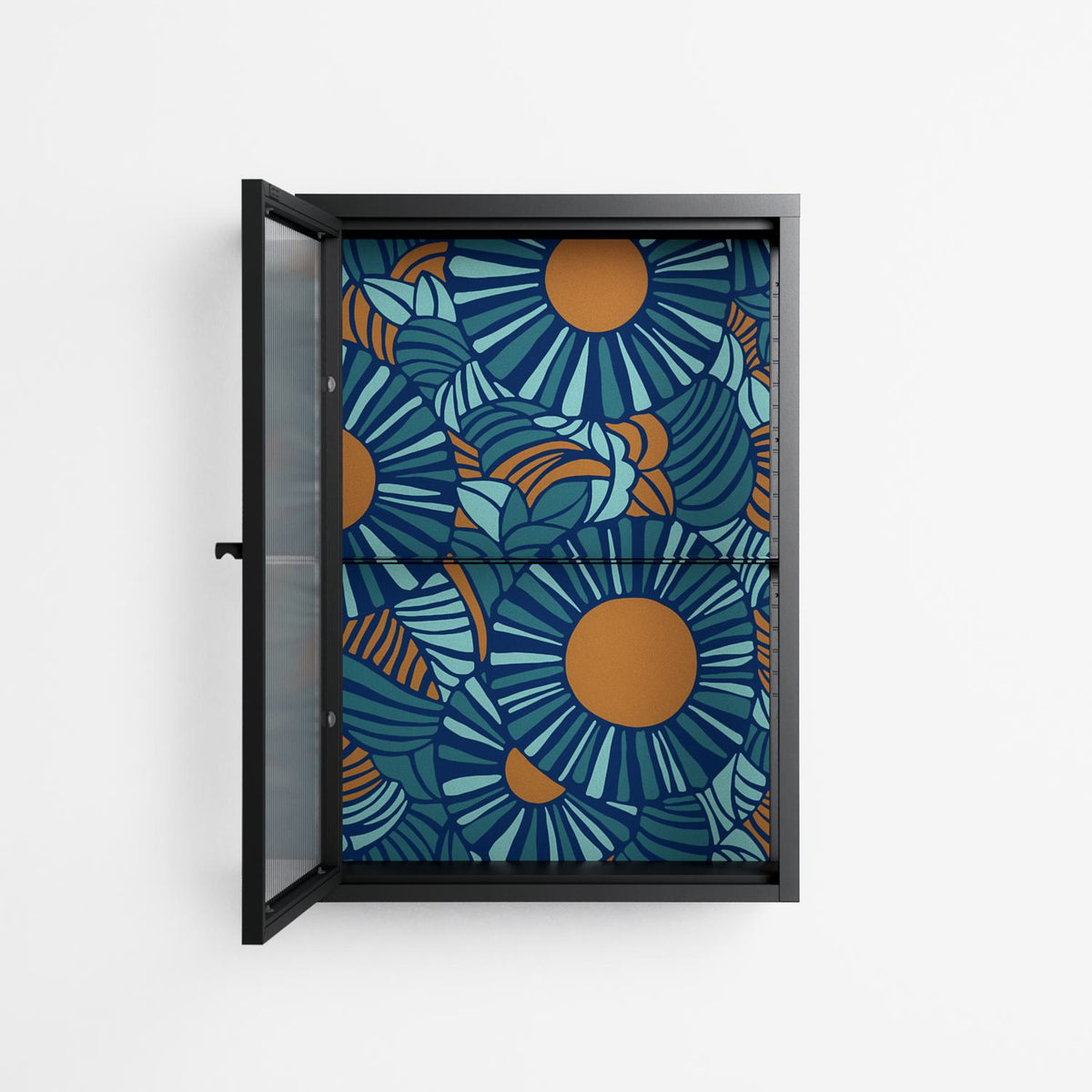 Bellis Bounty Blue - Wall Cabinet - Amy Suther - Antracite - Reeded glass