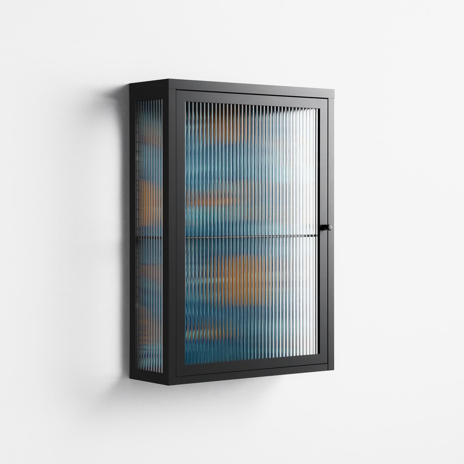 Bellis Bounty Blue - Wall Cabinet - Amy Suther - Antracite - Reeded glass