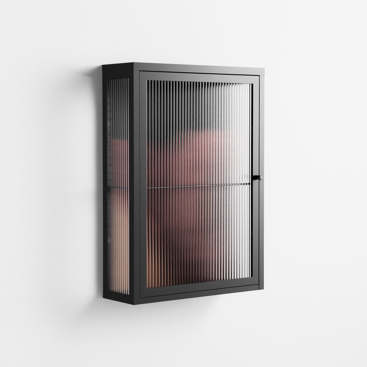 Red 3 - Wall Cabinet - Nadia Ryder - Antracite - Reeded glass