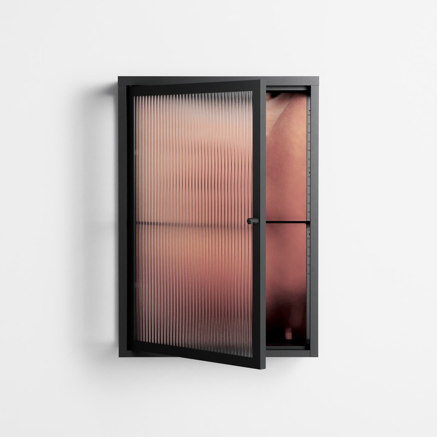 The Art Of Kissing - Wall Cabinet - Nadia Ryder - Antracite - Reeded glass
