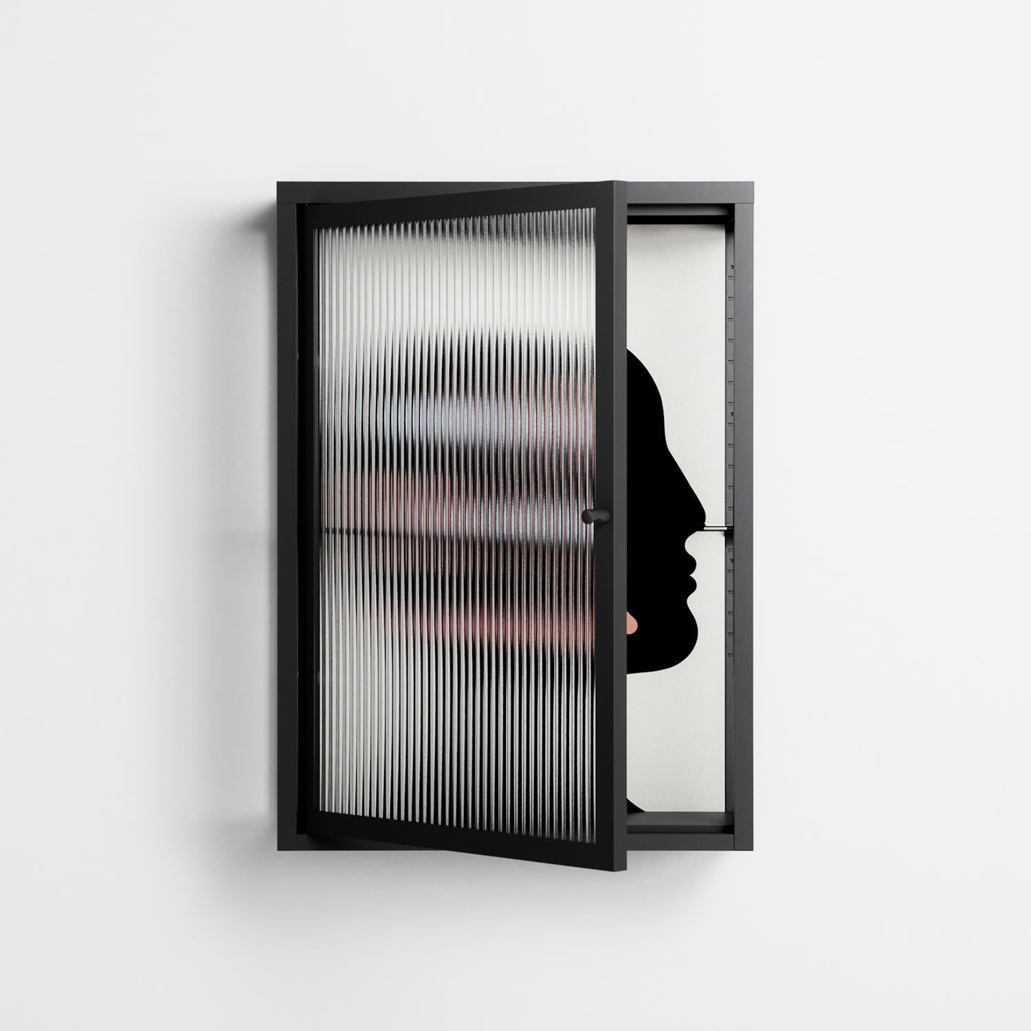 Désordre_Intérieur - Wall Cabinet - David Vanadia - Antracite - Reeded glass