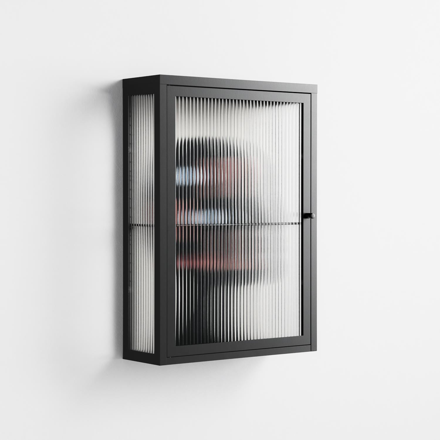 Désordre_Intérieur - Wall Cabinet - David Vanadia - Antracite - Reeded glass