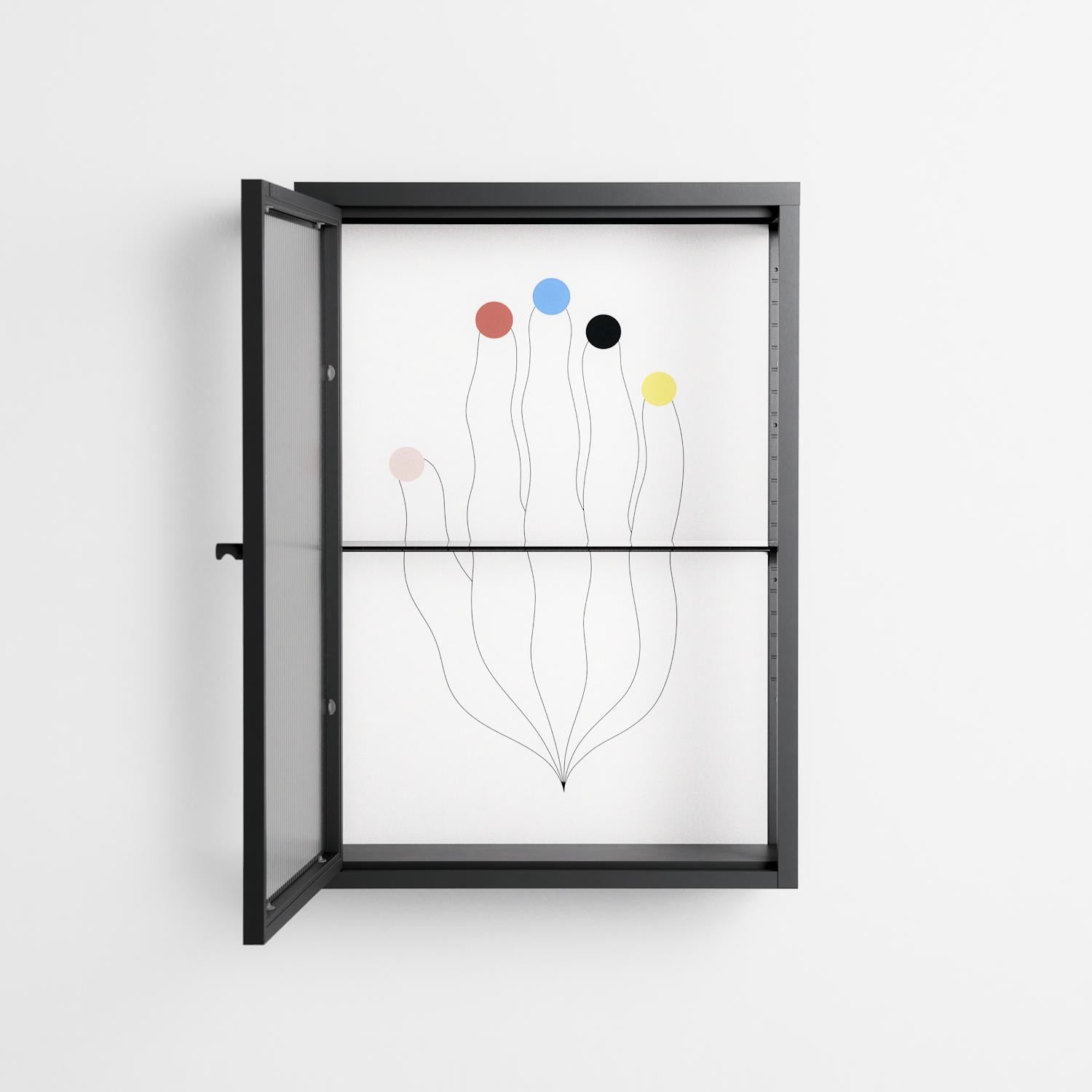Épanoui - Wall Cabinet - David Vanadia - Antracite - Reeded glass