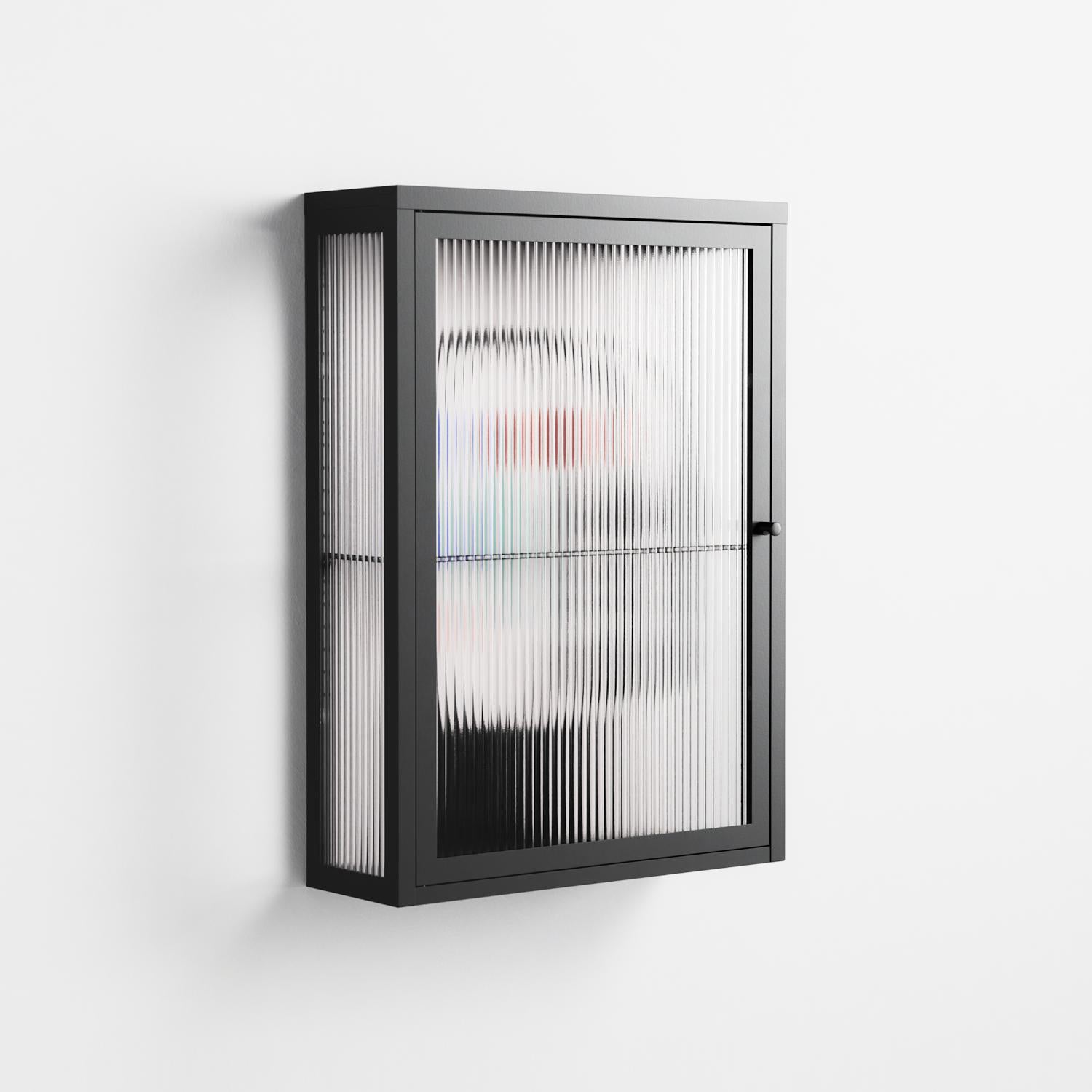 Équilibre_Intérieur - Wall Cabinet - David Vanadia - Antracite - Reeded glass