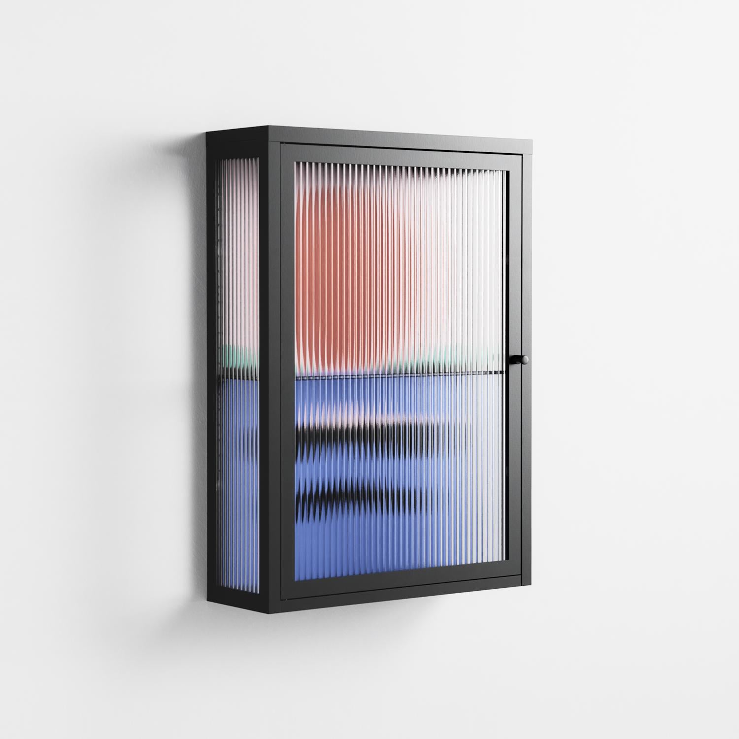 Immergé - Wall Cabinet - David Vanadia - Antracite - Reeded glass