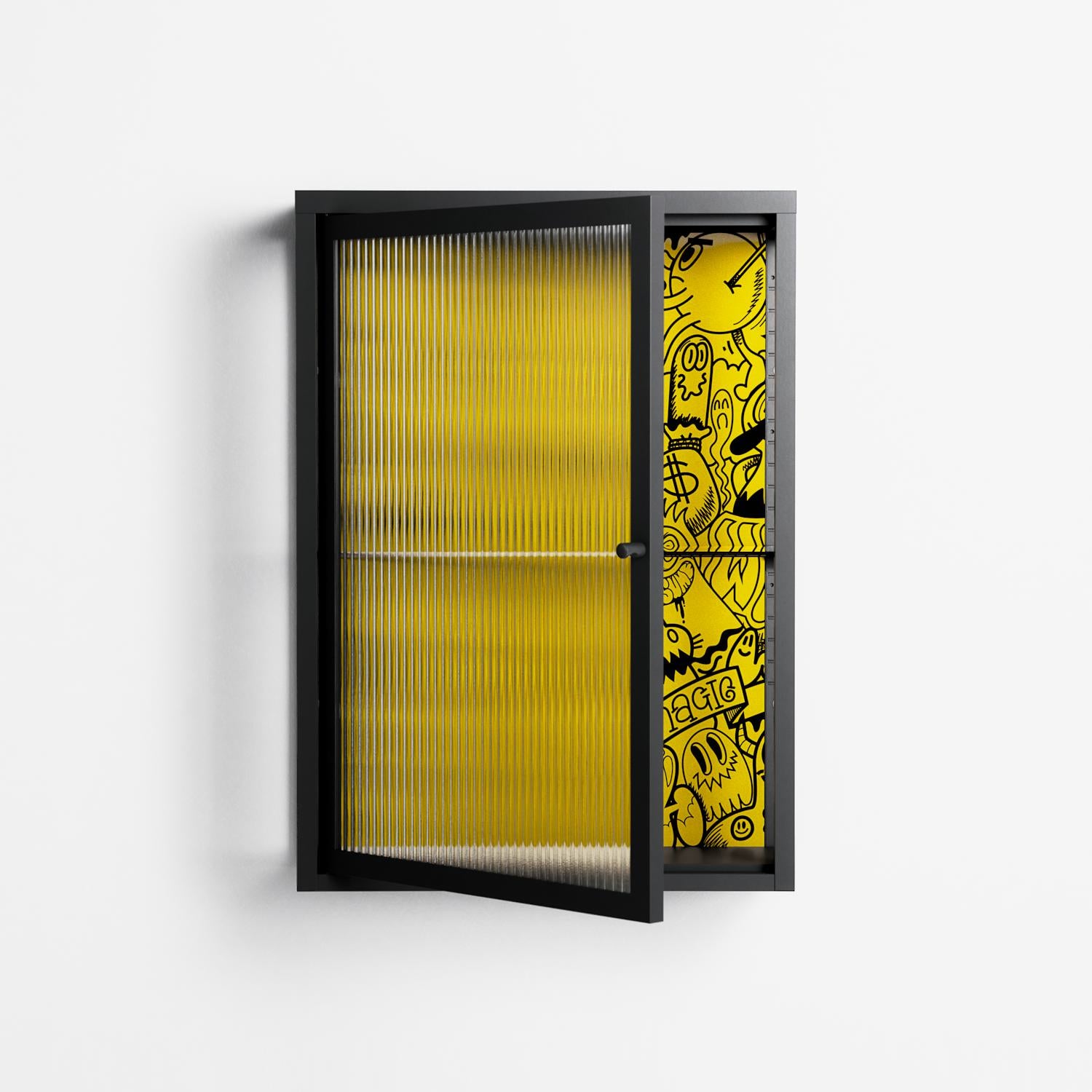 What a Mess - Wall Cabinet - Craig Watkins - Antracite - Reeded glass