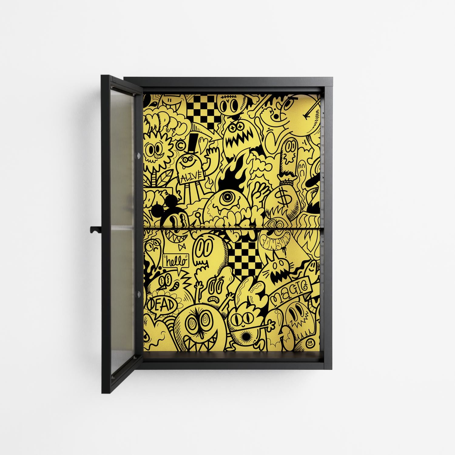 What a Mess - Wall Cabinet - Craig Watkins - Antracite - Reeded glass