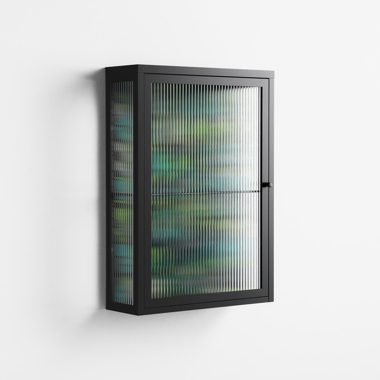 Shapes and Faces - Wall Cabinet - Craig Watkins - Antracite - Reeded glass