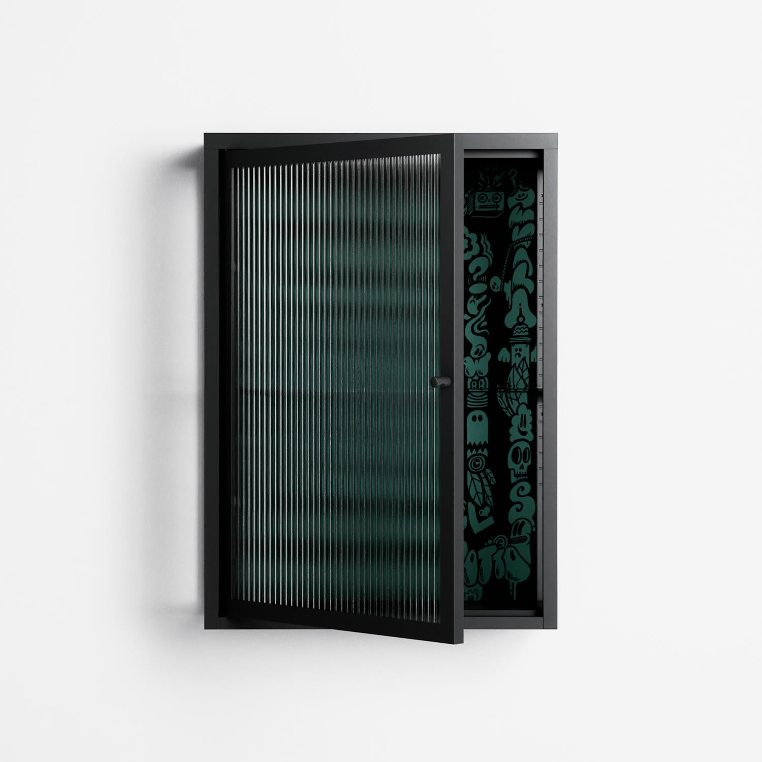 Optical Delusion - Wall Cabinet - Craig Watkins - Antracite - Reeded glass