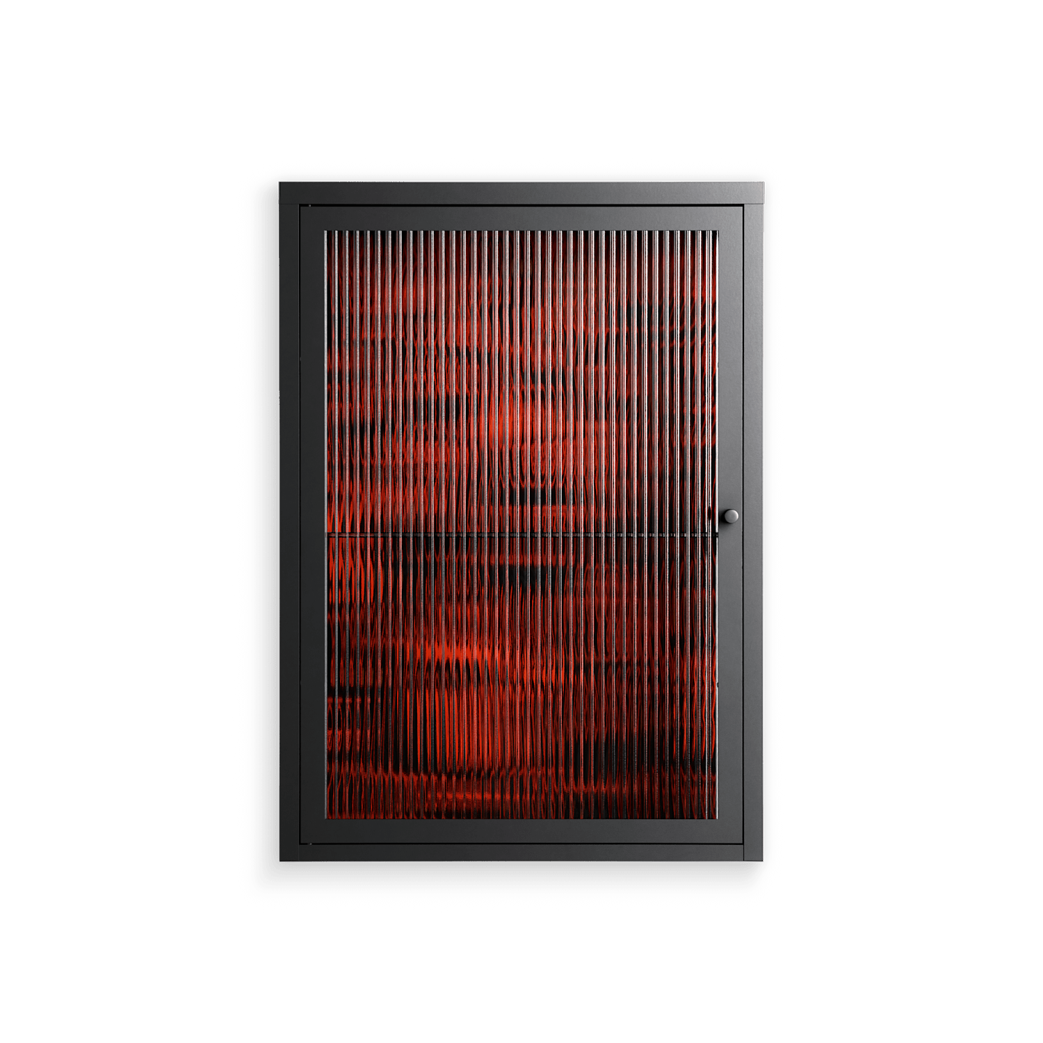 Wottosque Red - Wall Cabinet - Craig Watkins - Antracite - Reeded glass