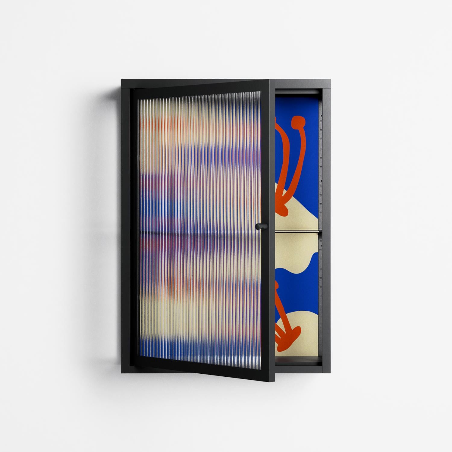 Meadow - Wall Cabinet - Magda March - Antracite - Reeded glass