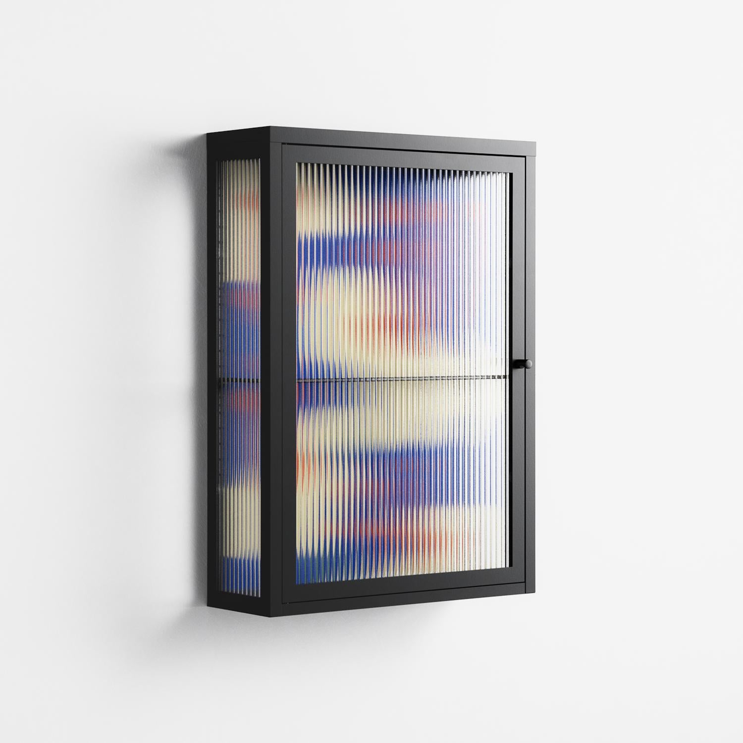 Meadow - Wall Cabinet - Magda March - Antracite - Reeded glass