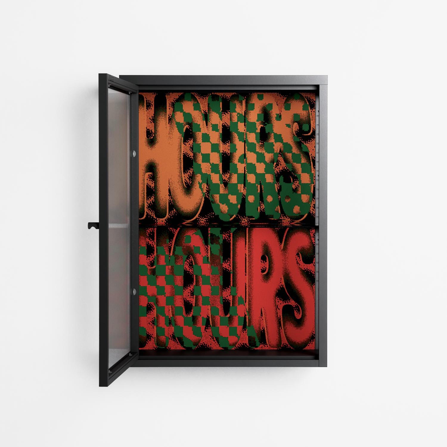 Hours - Wall Cabinet - Oluwasheyi Adebayo - Antracite - Reeded glass
