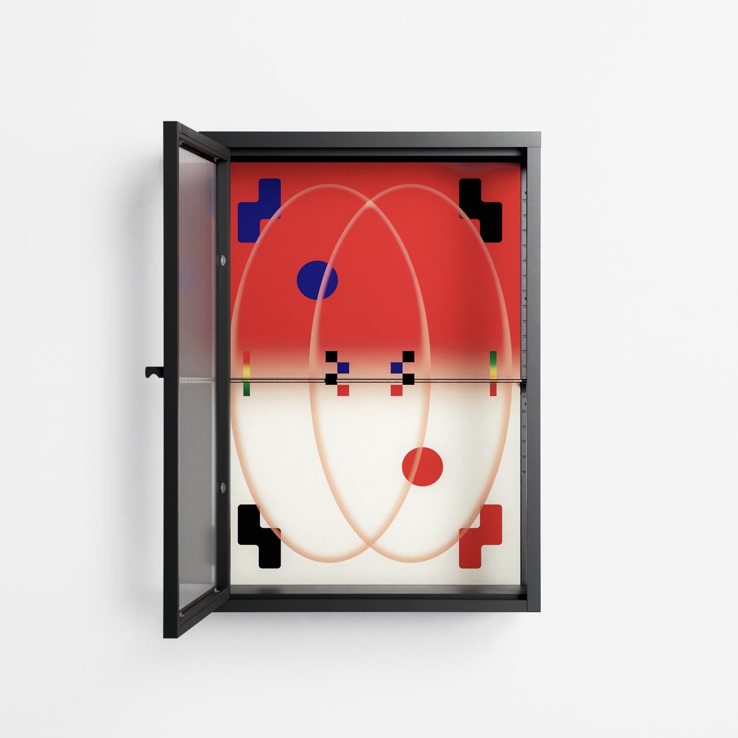 Parallel Mirage - Wall Cabinet - Oluwasheyi Adebayo - Antracite - Reeded glass