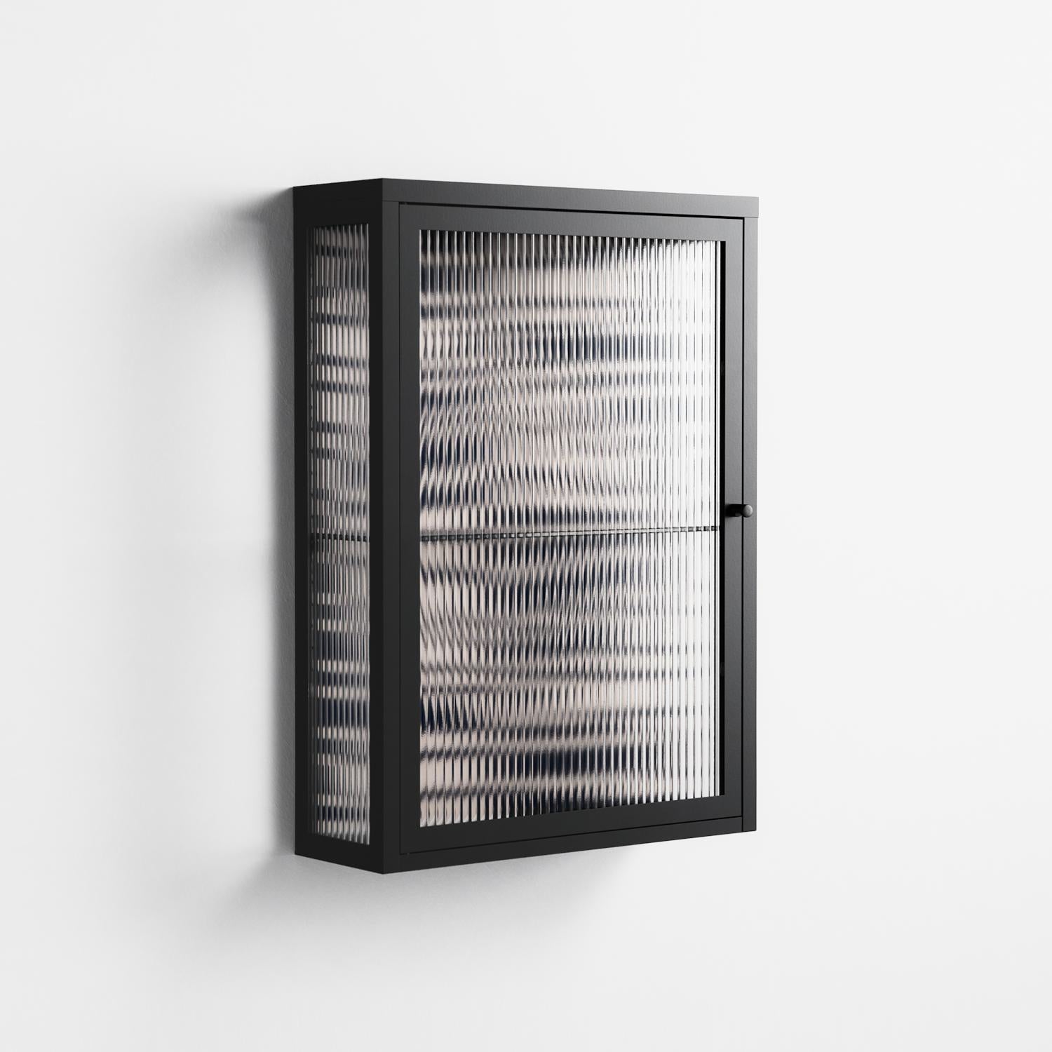 Wave Lens - Wall Cabinet - Oluwasheyi Adebayo - Antracite - Reeded glass