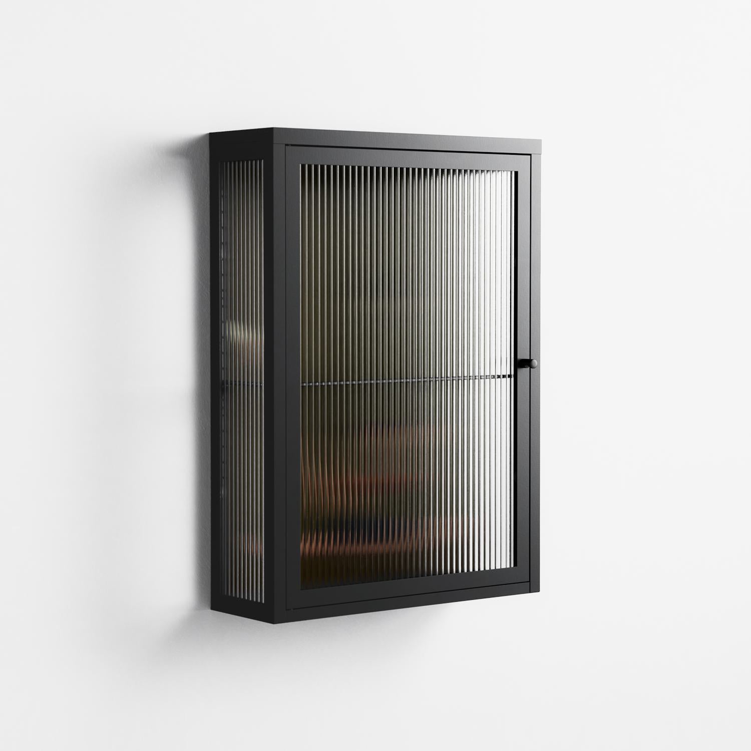 Friday Night Rituals - Wall Cabinet - Kristin Eriksson - Antracite - Reeded glass