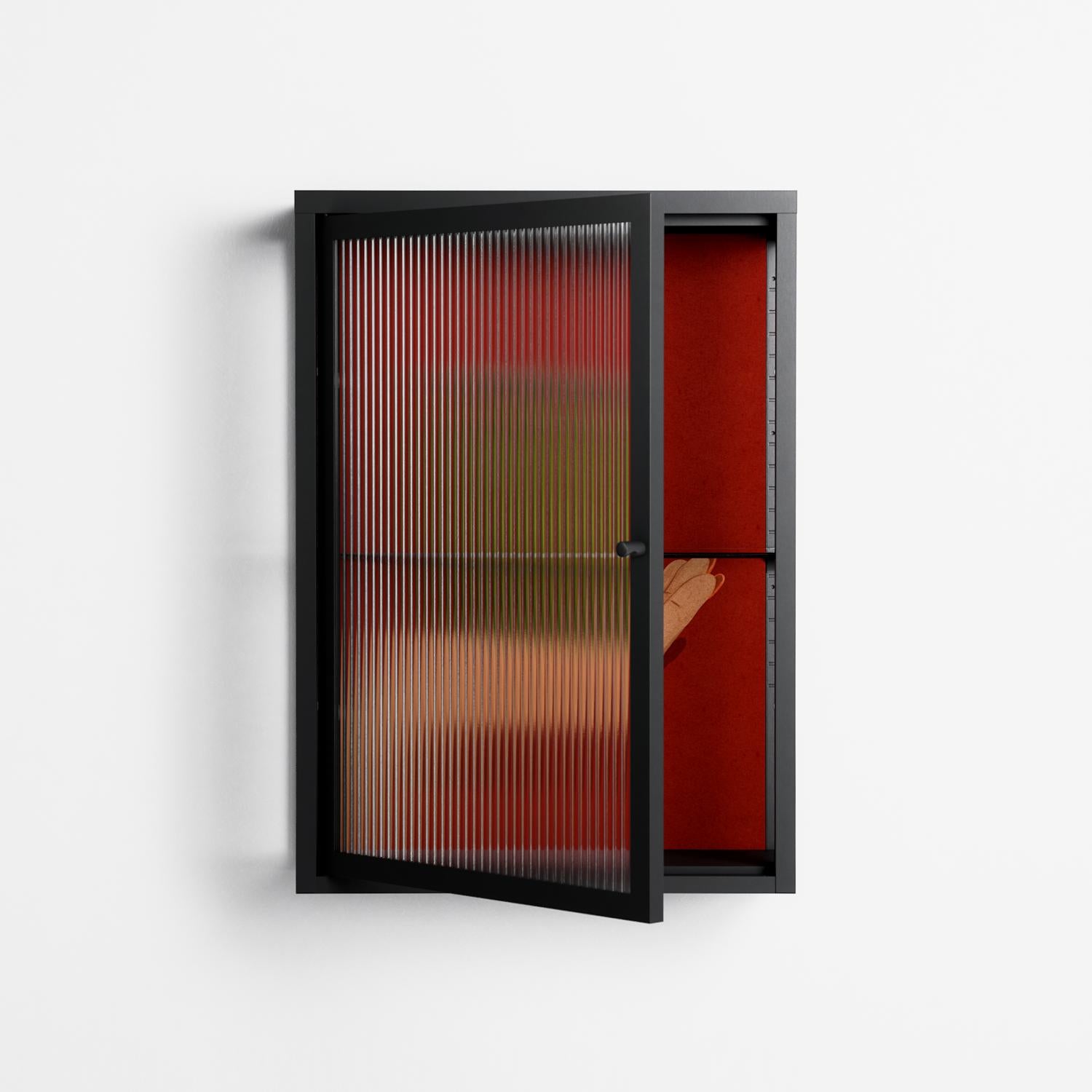 Pickles - Wall Cabinet - Kristin Eriksson - Antracite - Reeded glass