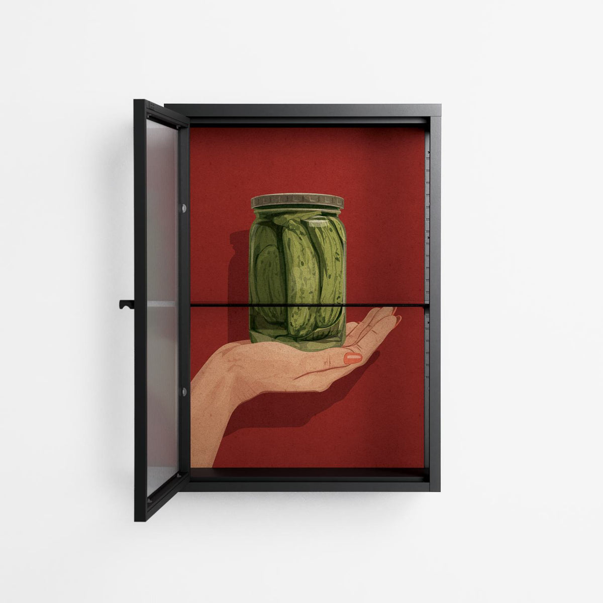 Pickles - Wall Cabinet - Kristin Eriksson - Antracite - Reeded glass