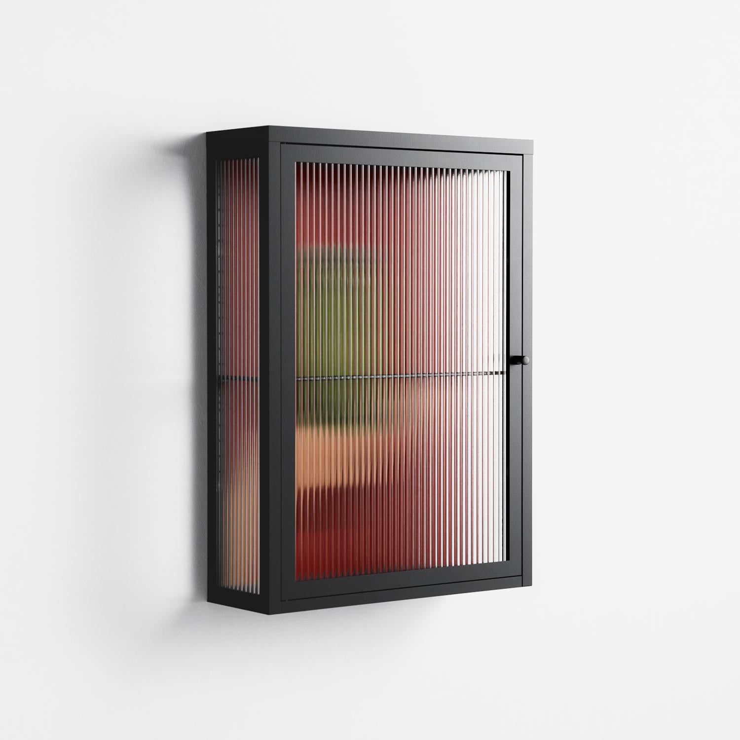 Pickles - Wall Cabinet - Kristin Eriksson - Antracite - Reeded glass