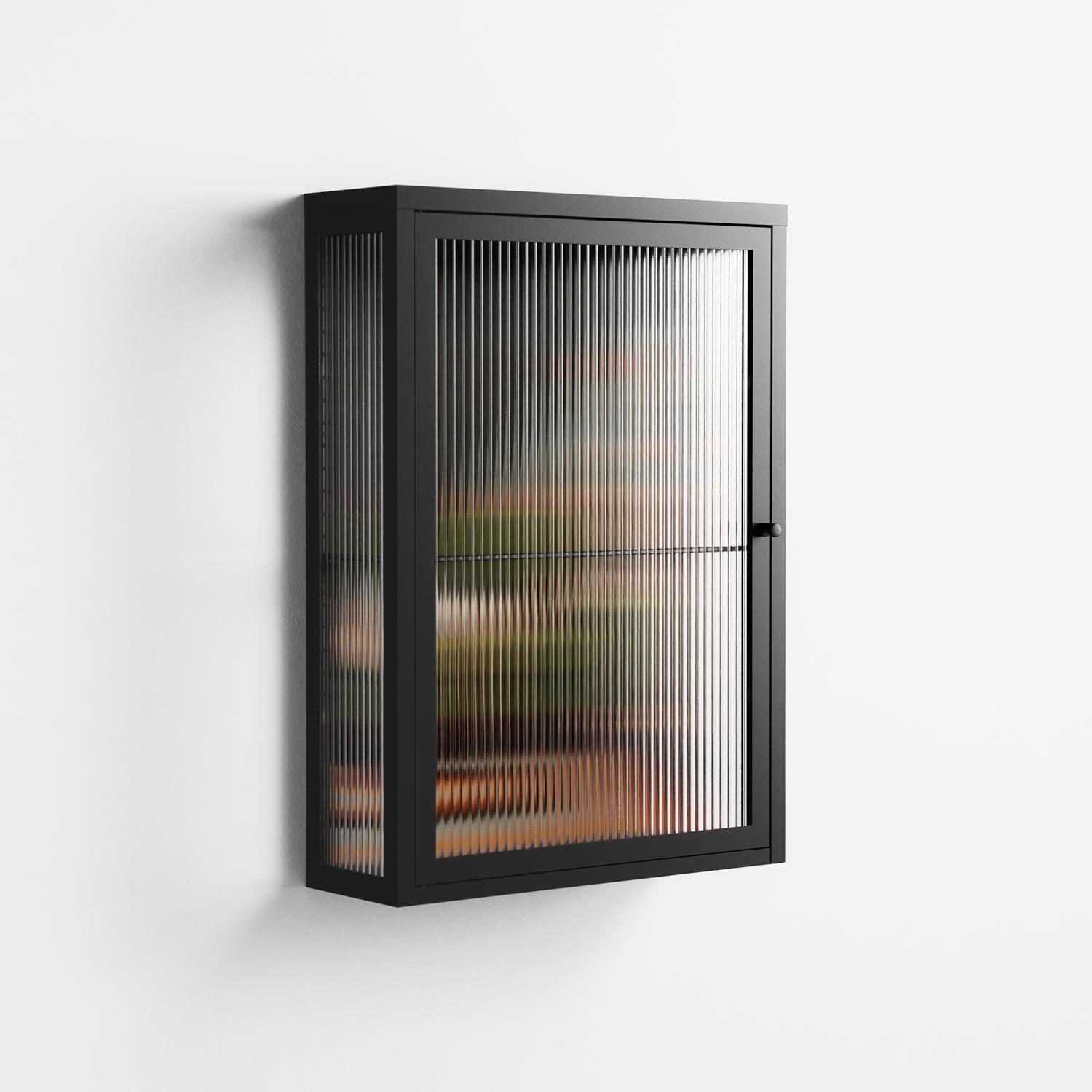 Waiting Game - Wall Cabinet - Kristin Eriksson - Antracite - Reeded glass