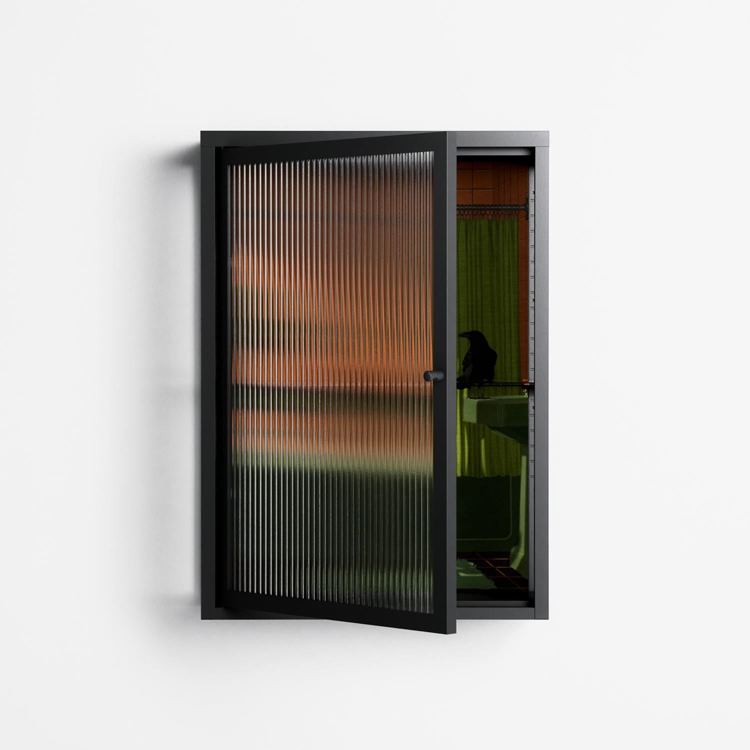 Bad Omen - Wall Cabinet - Kristin Eriksson - Antracite - Reeded glass
