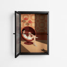 Women In Ballchair - Wall Cabinet - Kristin Eriksson - Antracite - Reeded glass