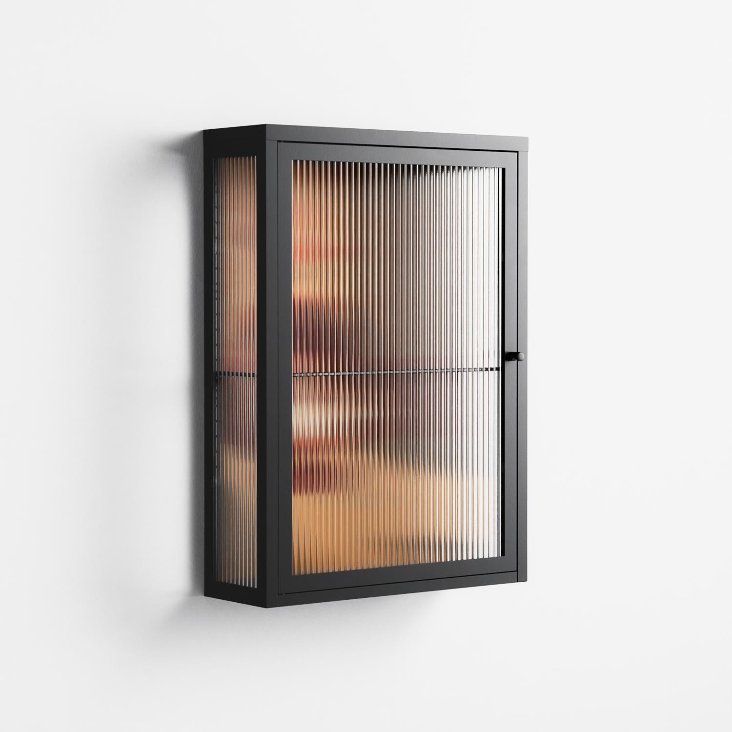 Women In Ballchair - Wall Cabinet - Kristin Eriksson - Antracite - Reeded glass