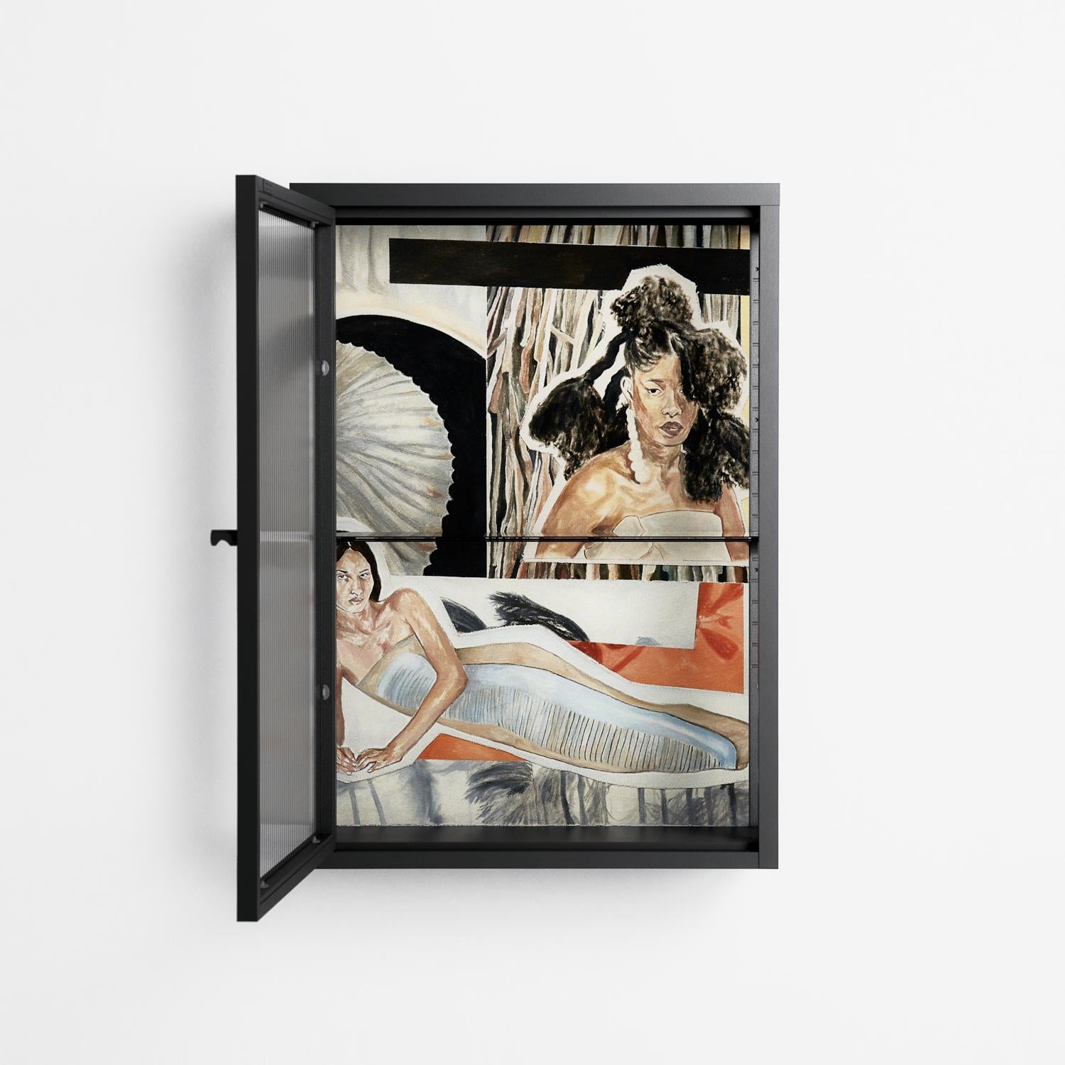 Sweet Far Away - Wall Cabinet - Sophie Goudman-Peachey - Antracite - Reeded glass