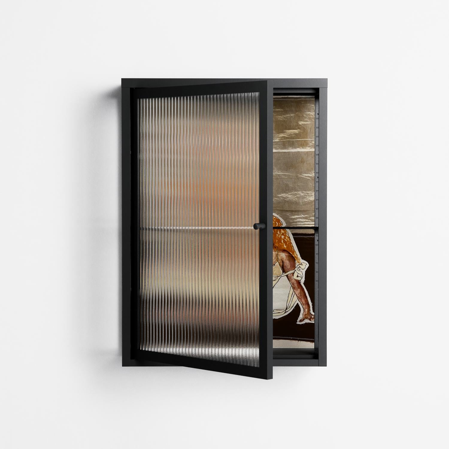 We Are Who We Are - Wall Cabinet - Sophie Goudman-Peachey - Antracite - Reeded glass