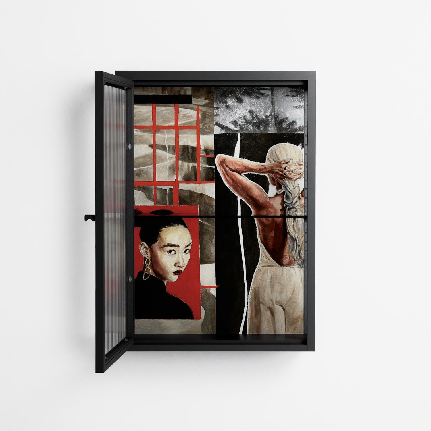 Where We Belong - Wall Cabinet - Sophie Goudman-Peachey - Antracite - Reeded glass