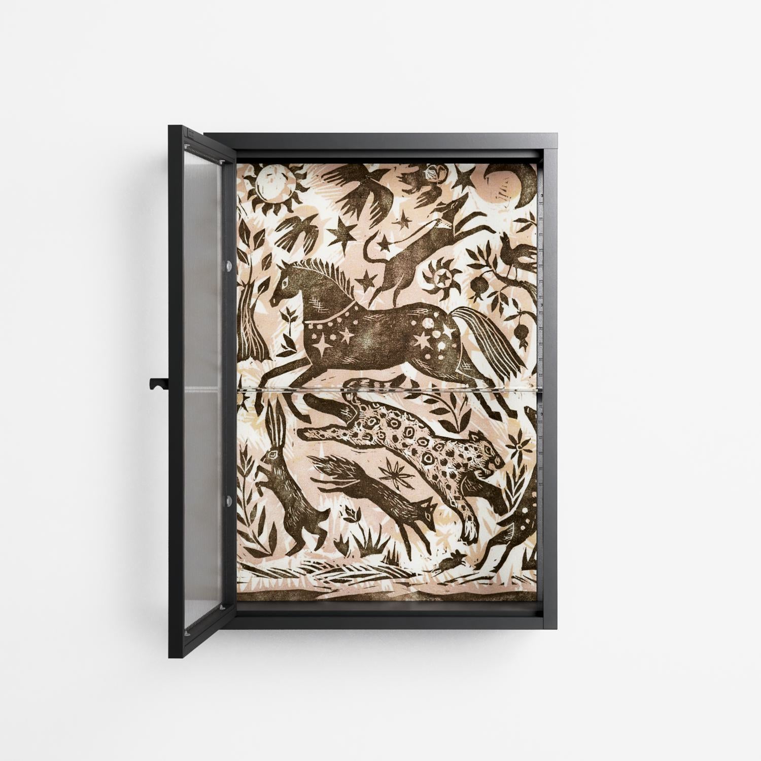 Delight Pink - Wall Cabinet - Diana Catchpole - Antracite - Reeded glass
