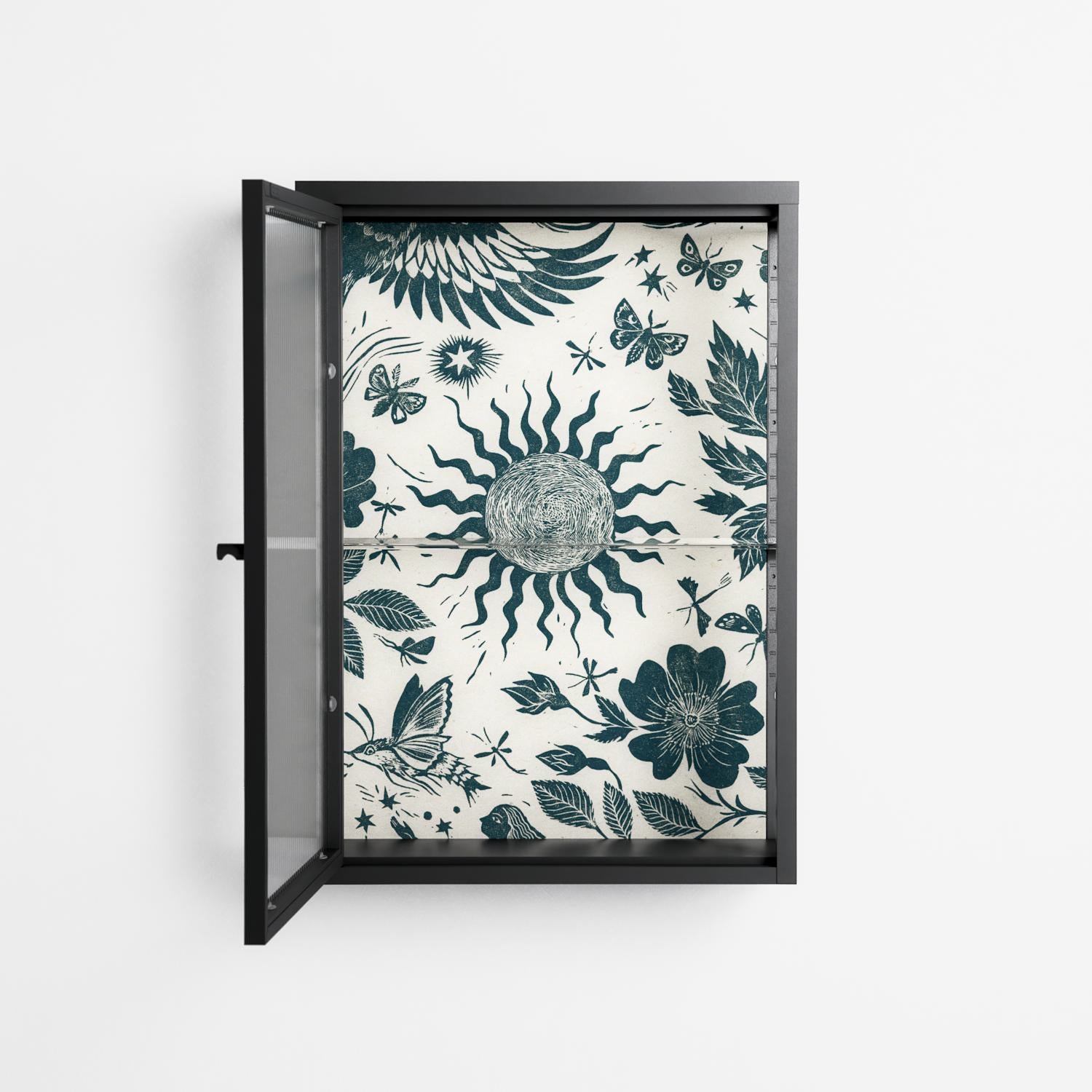 Ode to Summer 6 - Wall Cabinet - Diana Catchpole - Antracite - Reeded glass