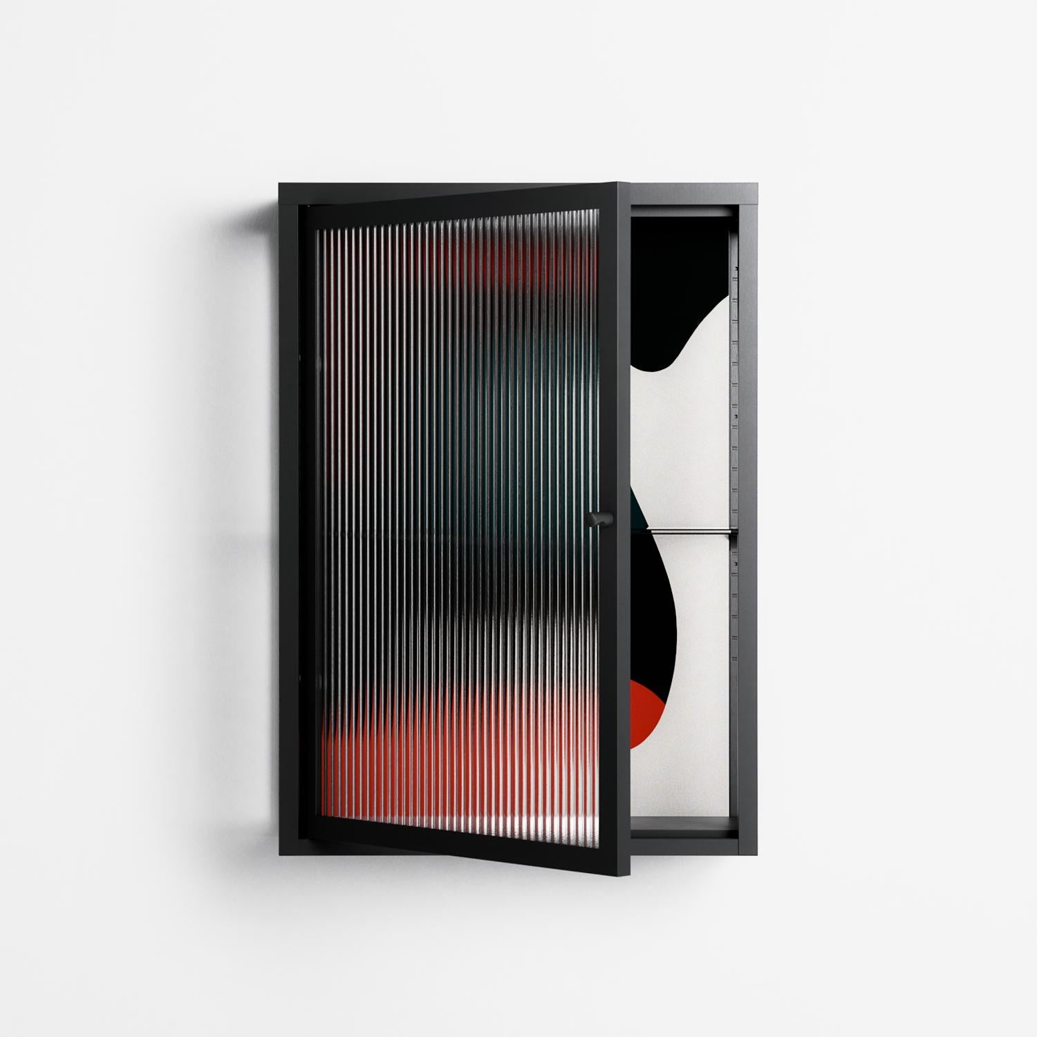 Plume - Wall Cabinet - Rikki Hewitt - Antracite - Reeded glass