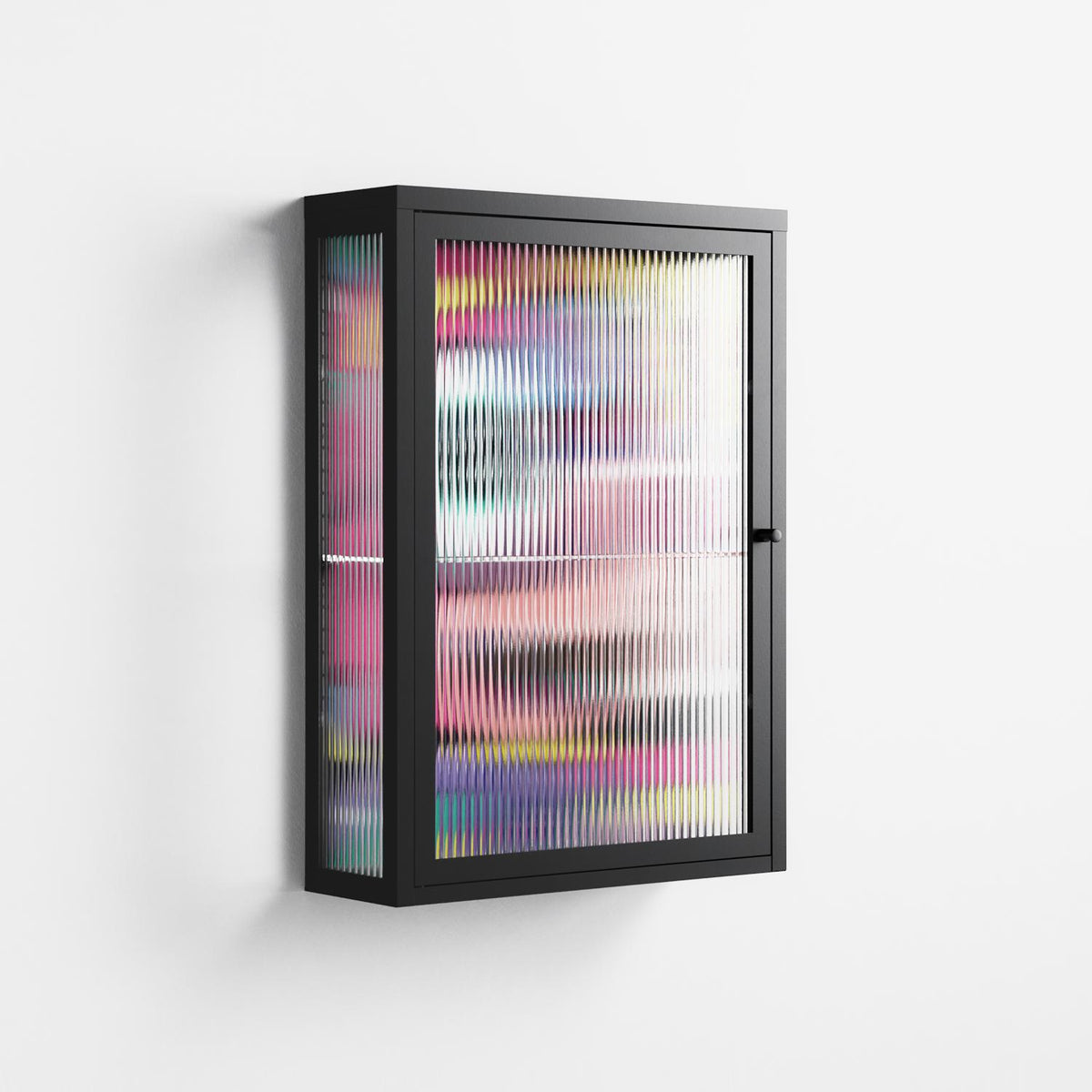 HappyFe - Wall Cabinet - Maddalena Fanfani - Antracite - Reeded glass
