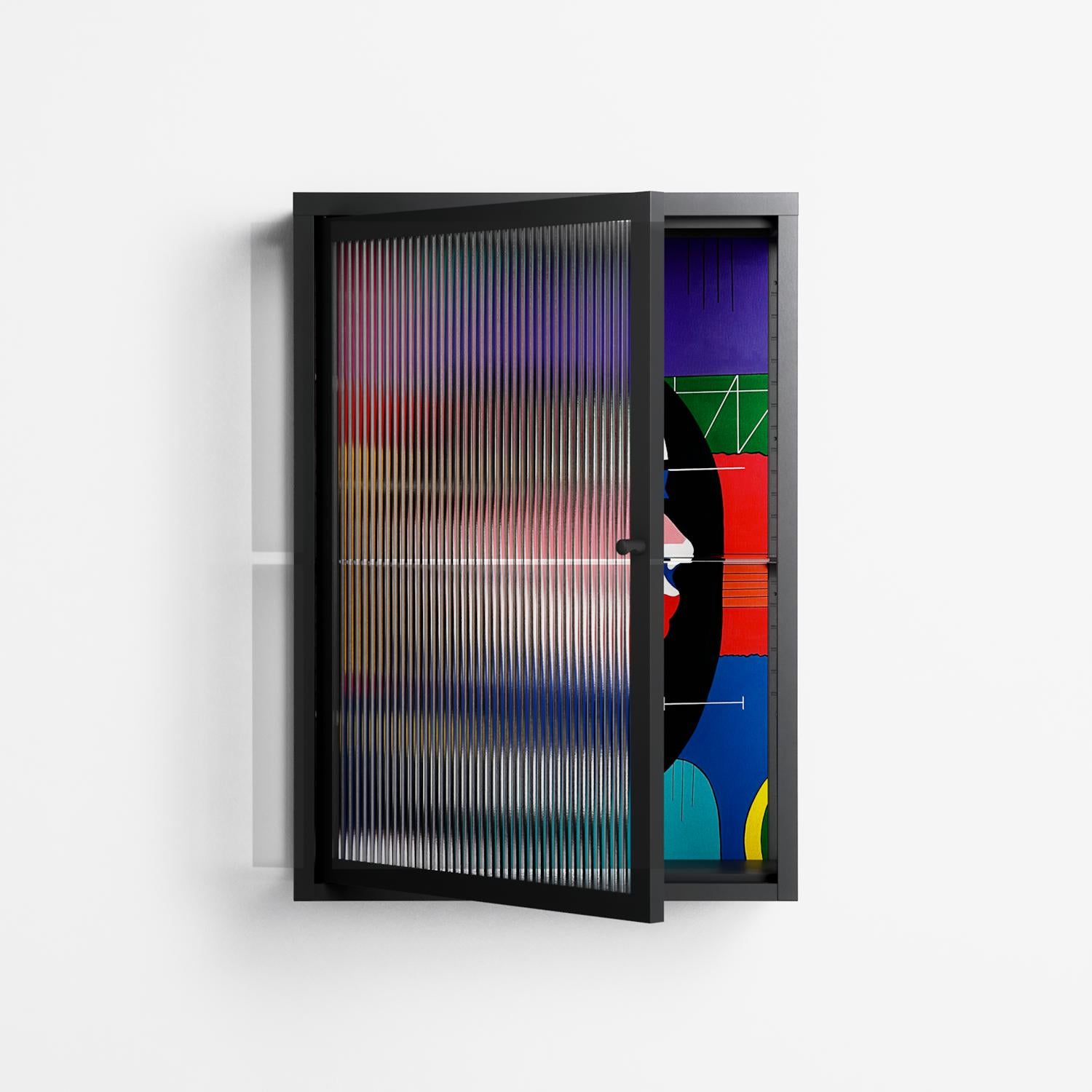 Chained To Perception - Wall Cabinet - Mathilda Kienast - Antracite - Reeded glass