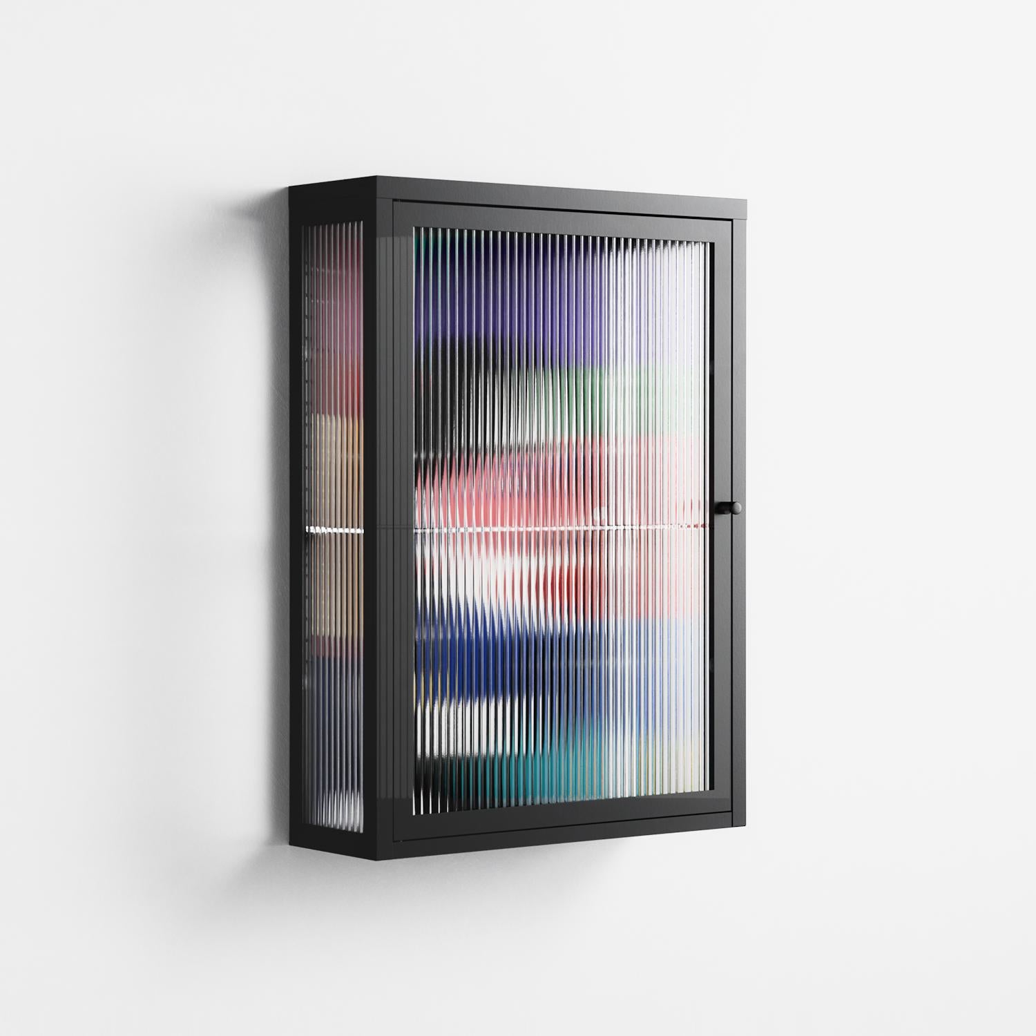 Chained To Perception - Wall Cabinet - Mathilda Kienast - Antracite - Reeded glass