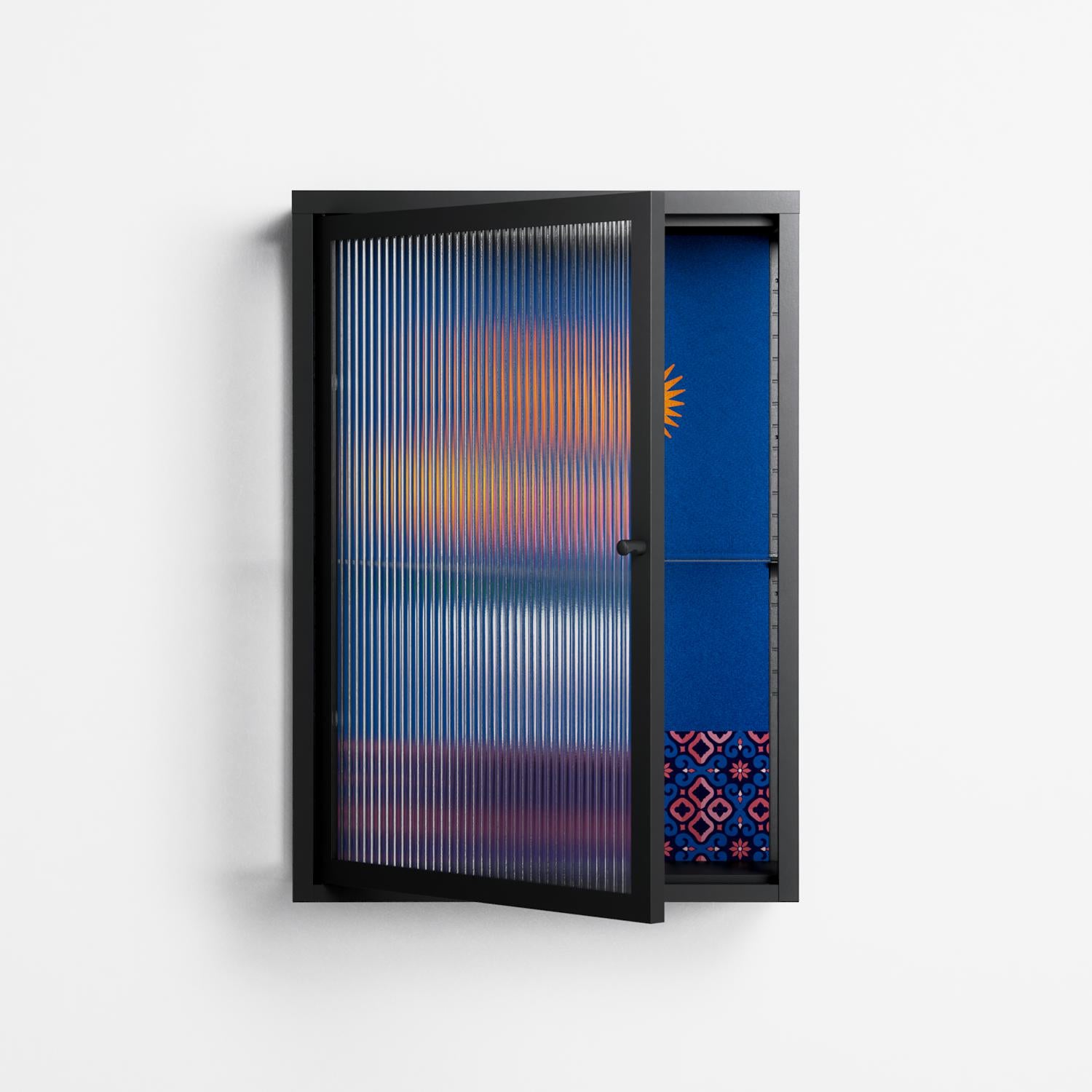Flower Cup - Wall Cabinet - Mo Kalache - Antracite - Reeded glass