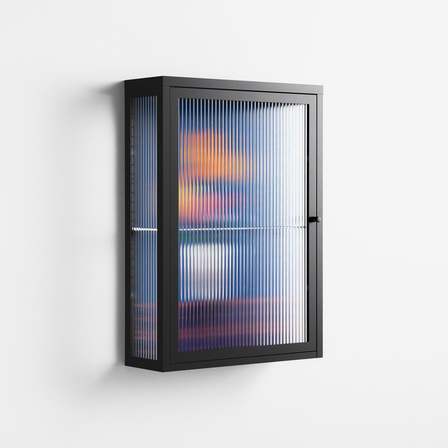 Flower Cup - Wall Cabinet - Mo Kalache - Antracite - Reeded glass