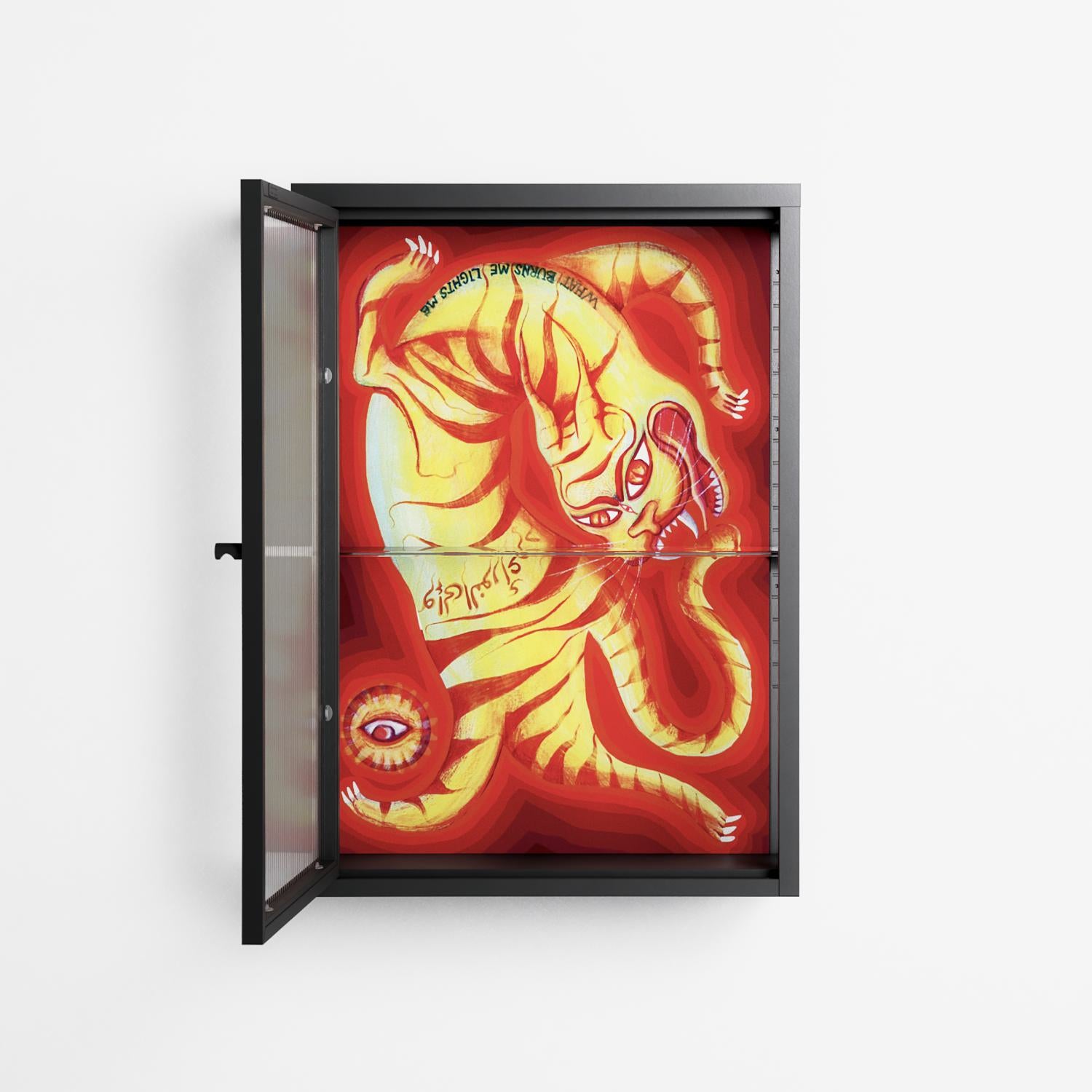 Burning Tiger - Wall Cabinet - Mo Kalache - Antracite - Reeded glass
